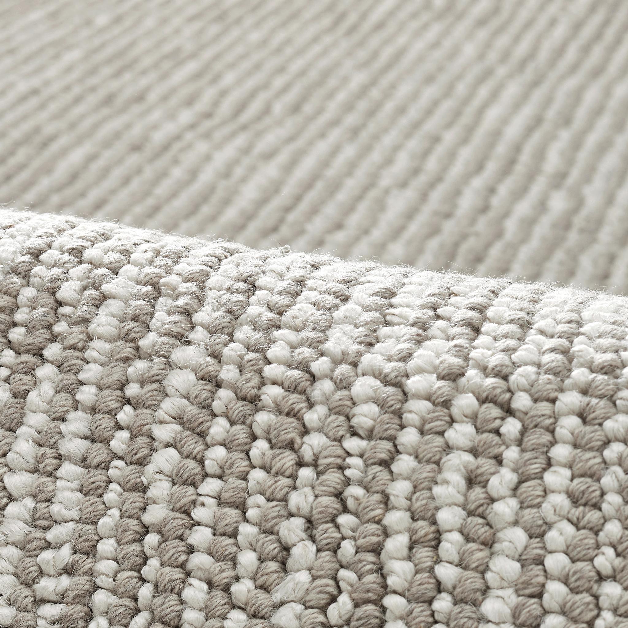 Skeane 9x12ft grau Wolle/Jute Mischung chunky Streifen Design Luxus handgewebten Teppich im Zustand „Neu“ im Angebot in New York, NY