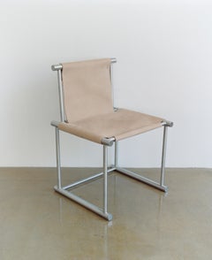 Skeleton Chair, Hand Brushed Stainless Structured Frame with Nature Leather