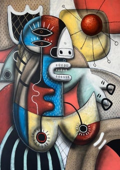 Le Roi Soleil Técnica mixta sobre lienzo Grafitti Street Art Moderno En Stock