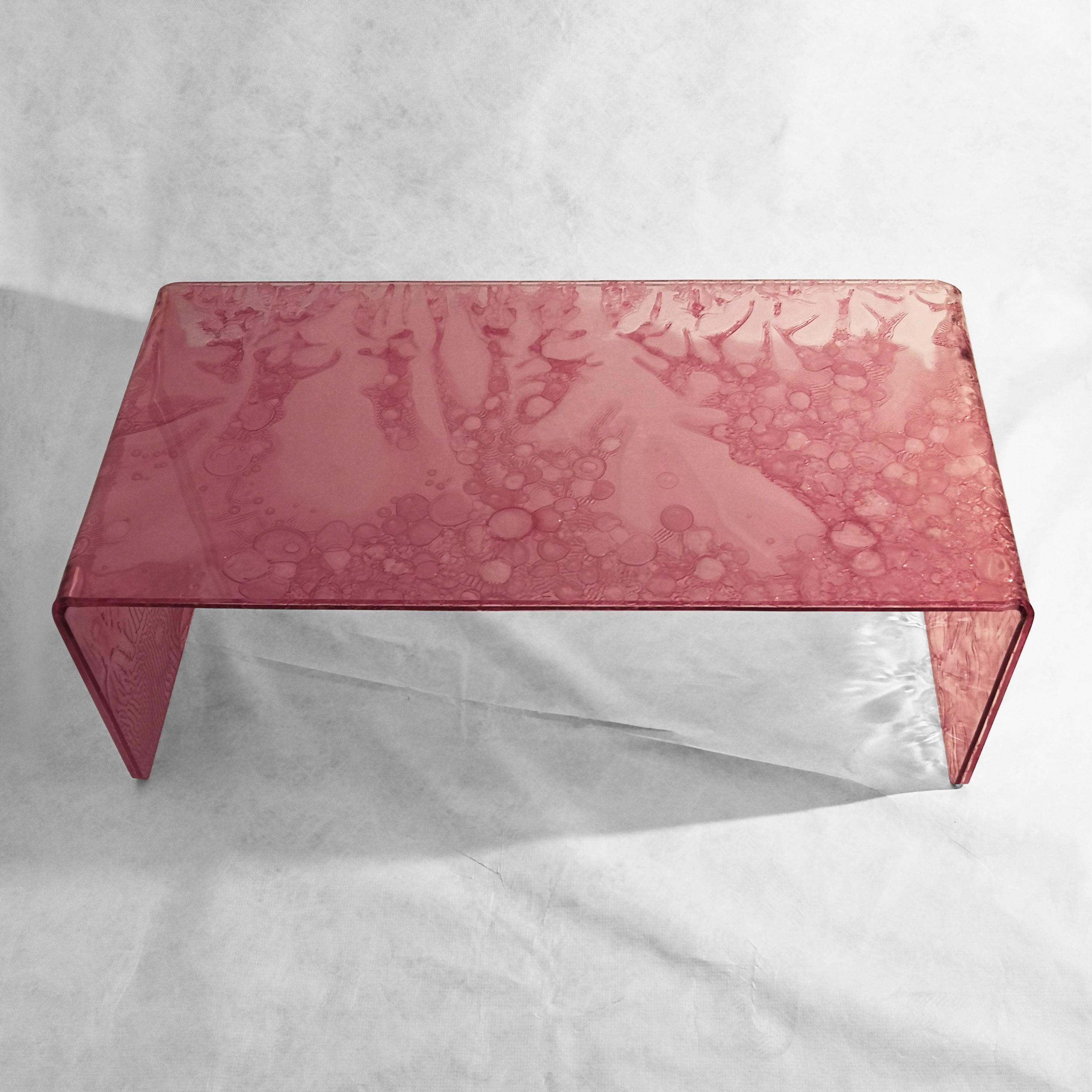 pink acrylic coffee table