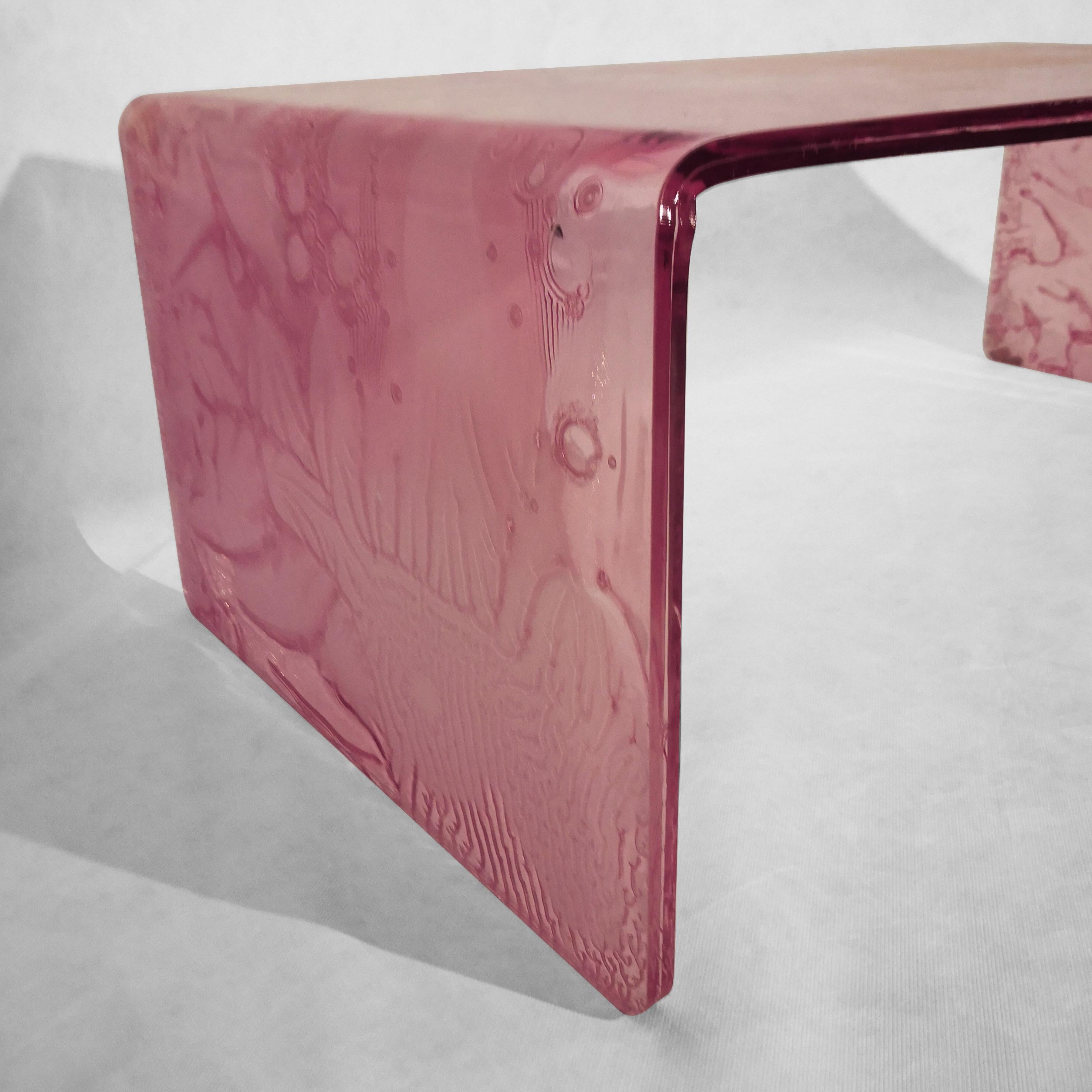 pink acrylic table