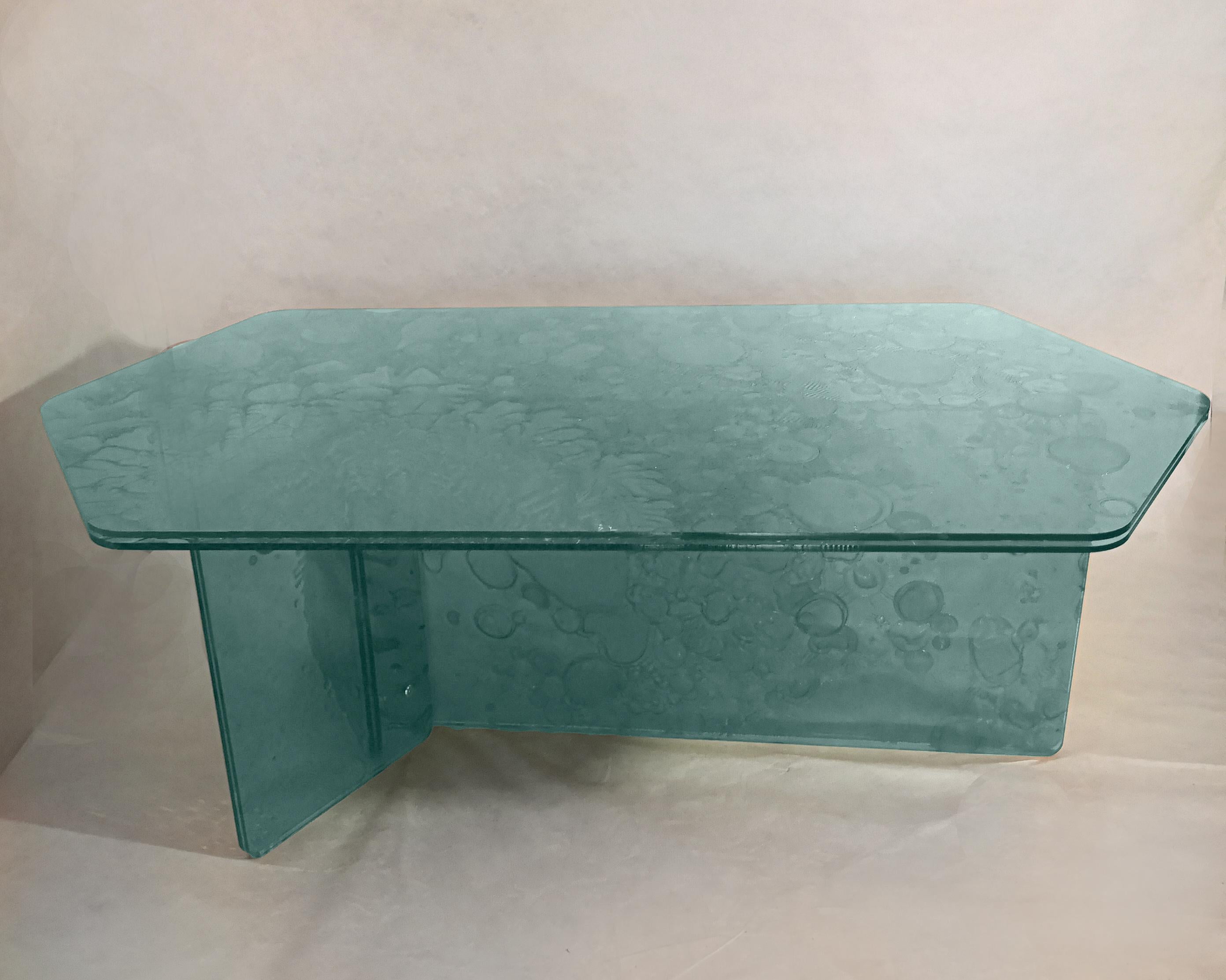 Italian Sketch Coffee Table Made in Acrylic Aquamarine Design Roberto Giacomucci in 2022 For Sale
