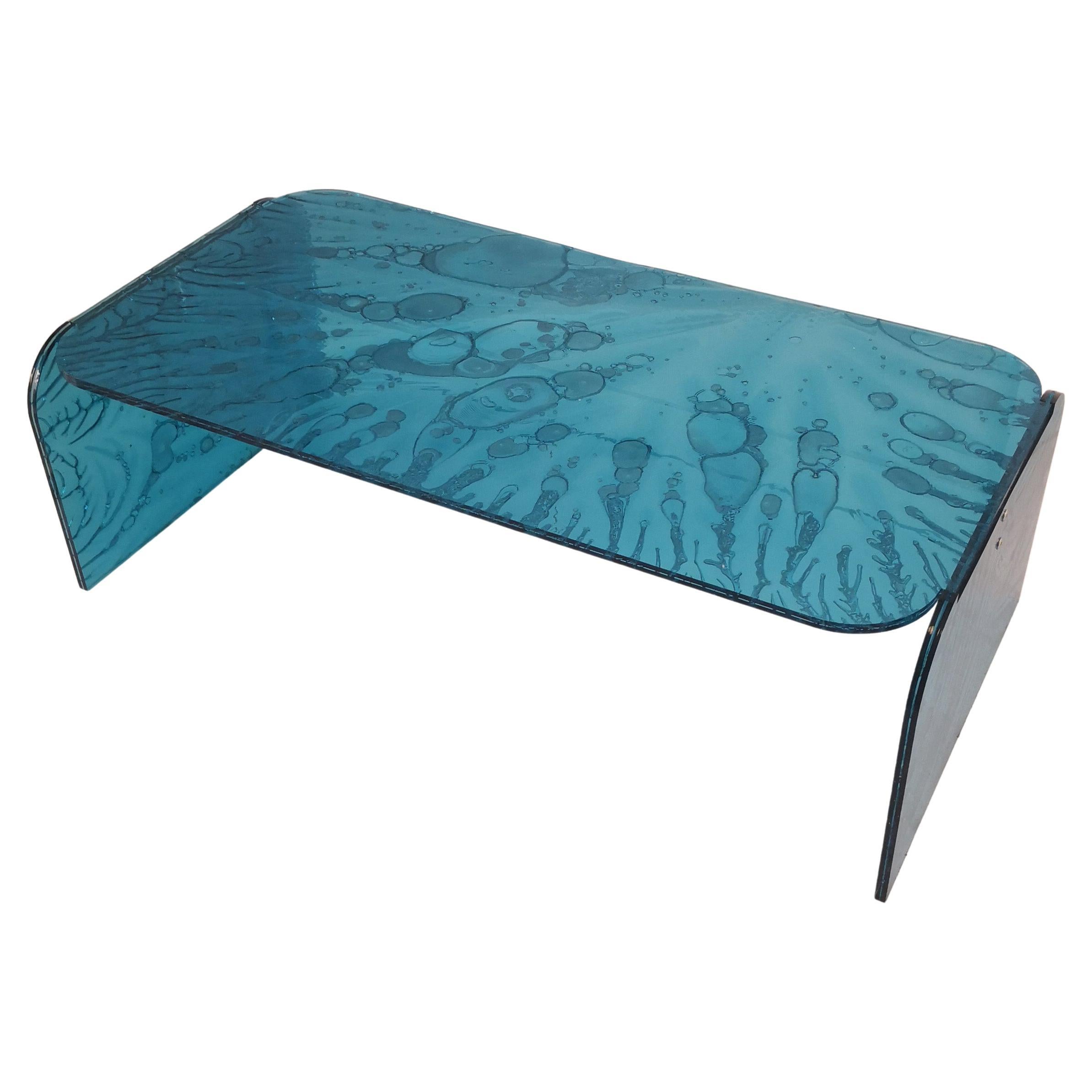 Sketch Coffee Table Made in Acrylic Aquamarine Design Roberto Giacomucci in 2023 For Sale