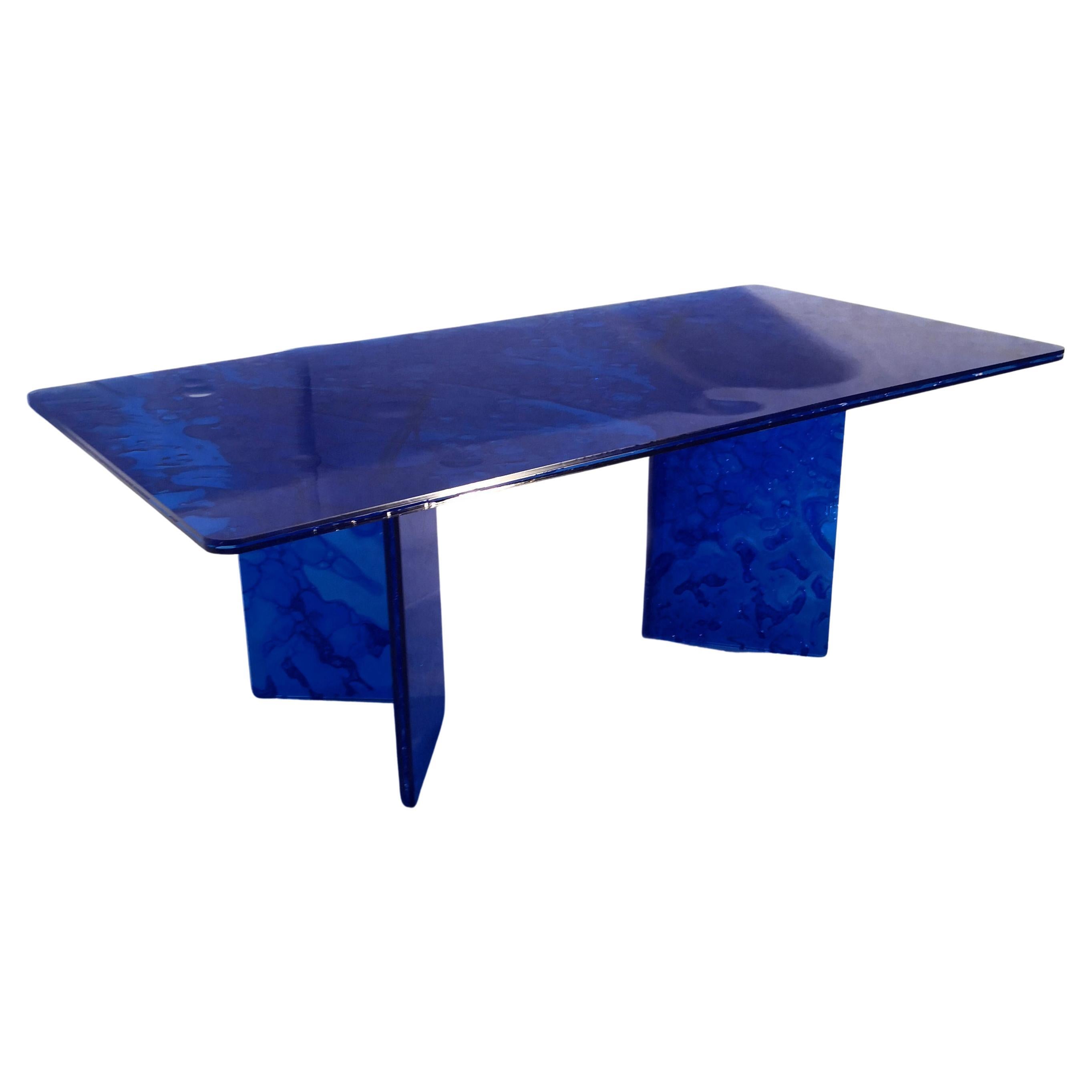 Sketch Coffee Table Made in Acrylic Blue Design Roberto Giacomucci in 2022 For Sale