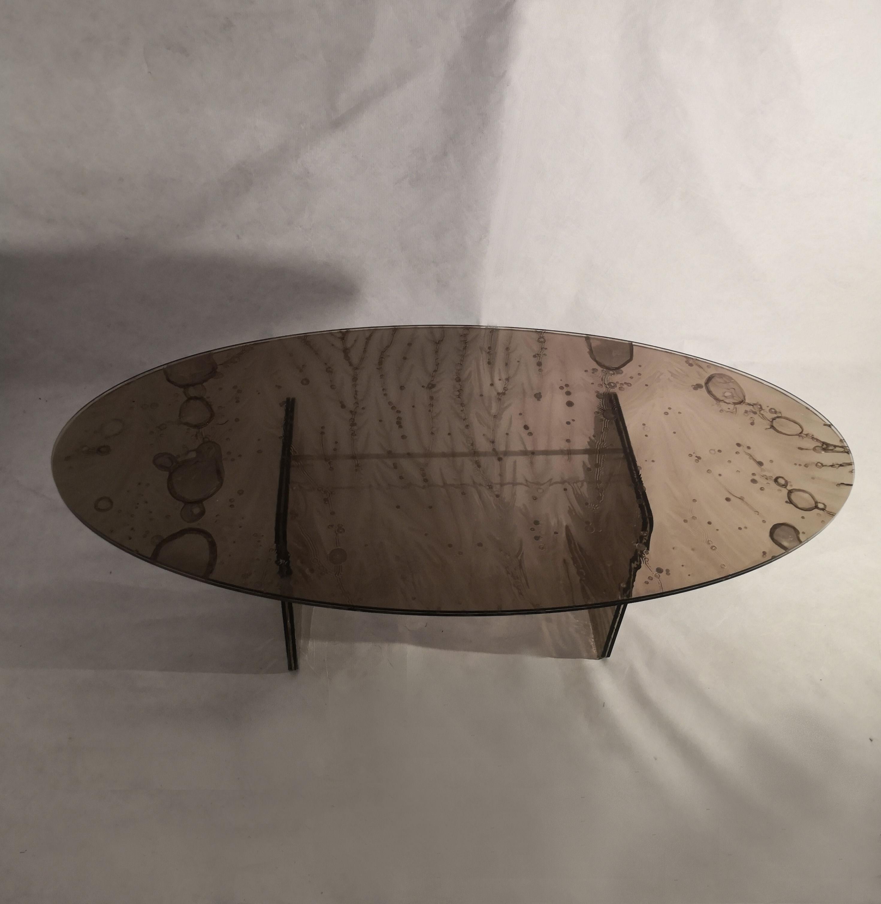 Modern Sketch Coffee Table Made in Acrylic brown Design Roberto Giacomucci in 2023 For Sale