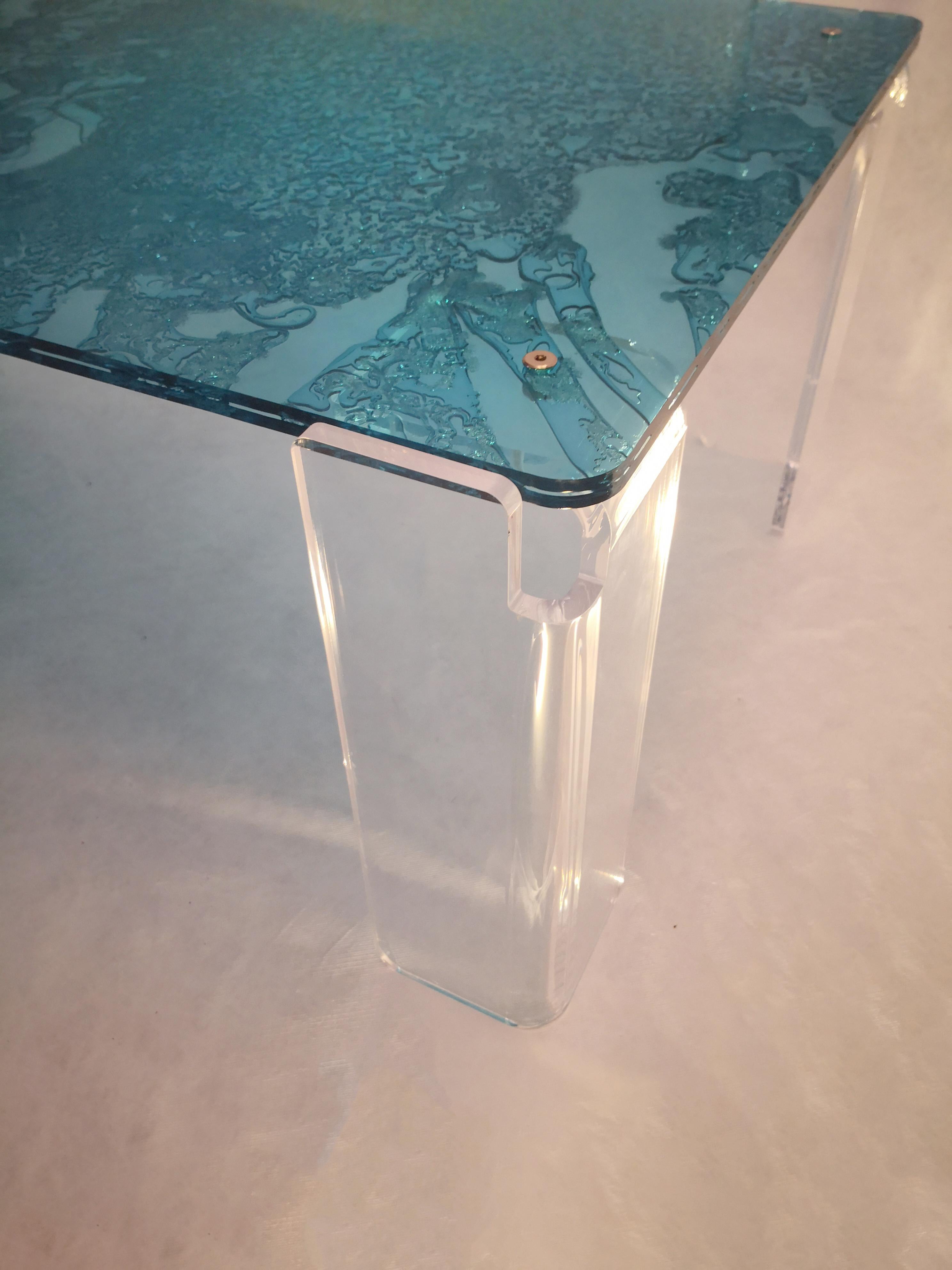 Sketch Coffee Table Made in Acrylic Four Legs Design Roberto Giacomucci in 2022 For Sale 1