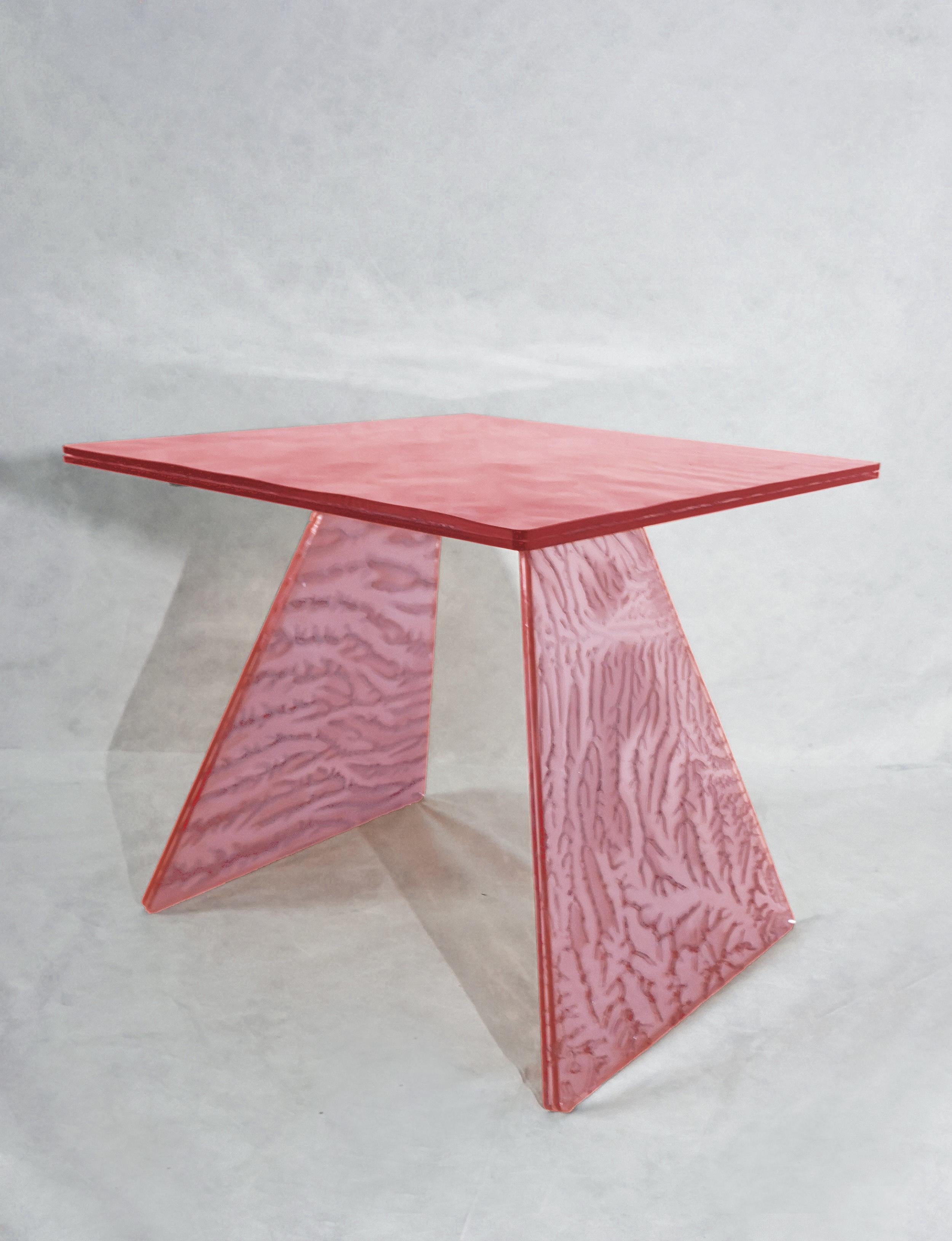 Sketch Coffee Table Made in Acrylic Pink Design Roberto Giacomucci in 2021 For Sale 1