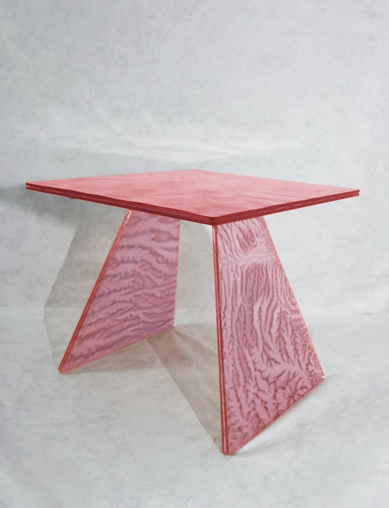 Sketch Coffee Table Made in Acrylic Pink Design Roberto in