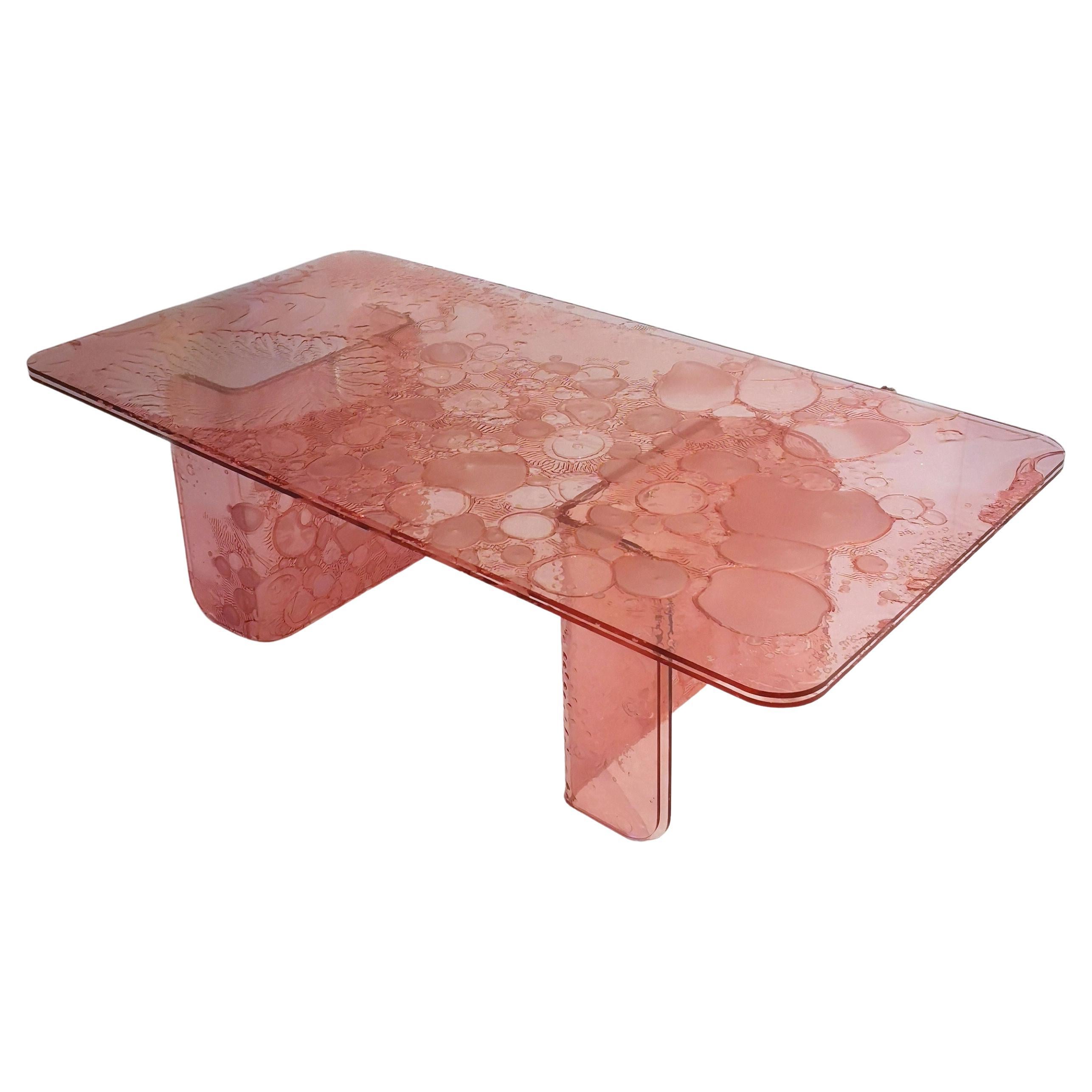 Sketch Coffee Table Made in Acrylic Pink Design Roberto Giacomucci in 2021 For Sale