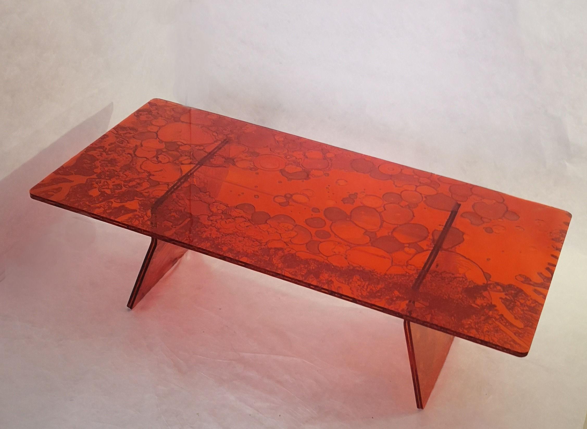 Modern Sketch Coffee Table Made in Acrylic Red Design Roberto Giacomucci in 2022 For Sale