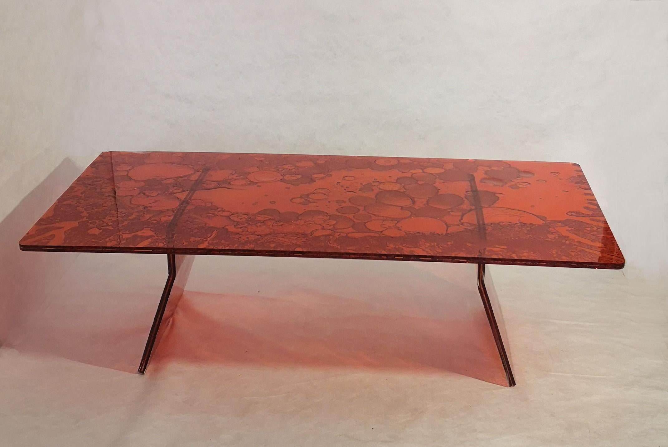 Sketch Coffee Table Made in Acrylic Red Design Roberto Giacomucci in 2022 In New Condition For Sale In ancona, IT