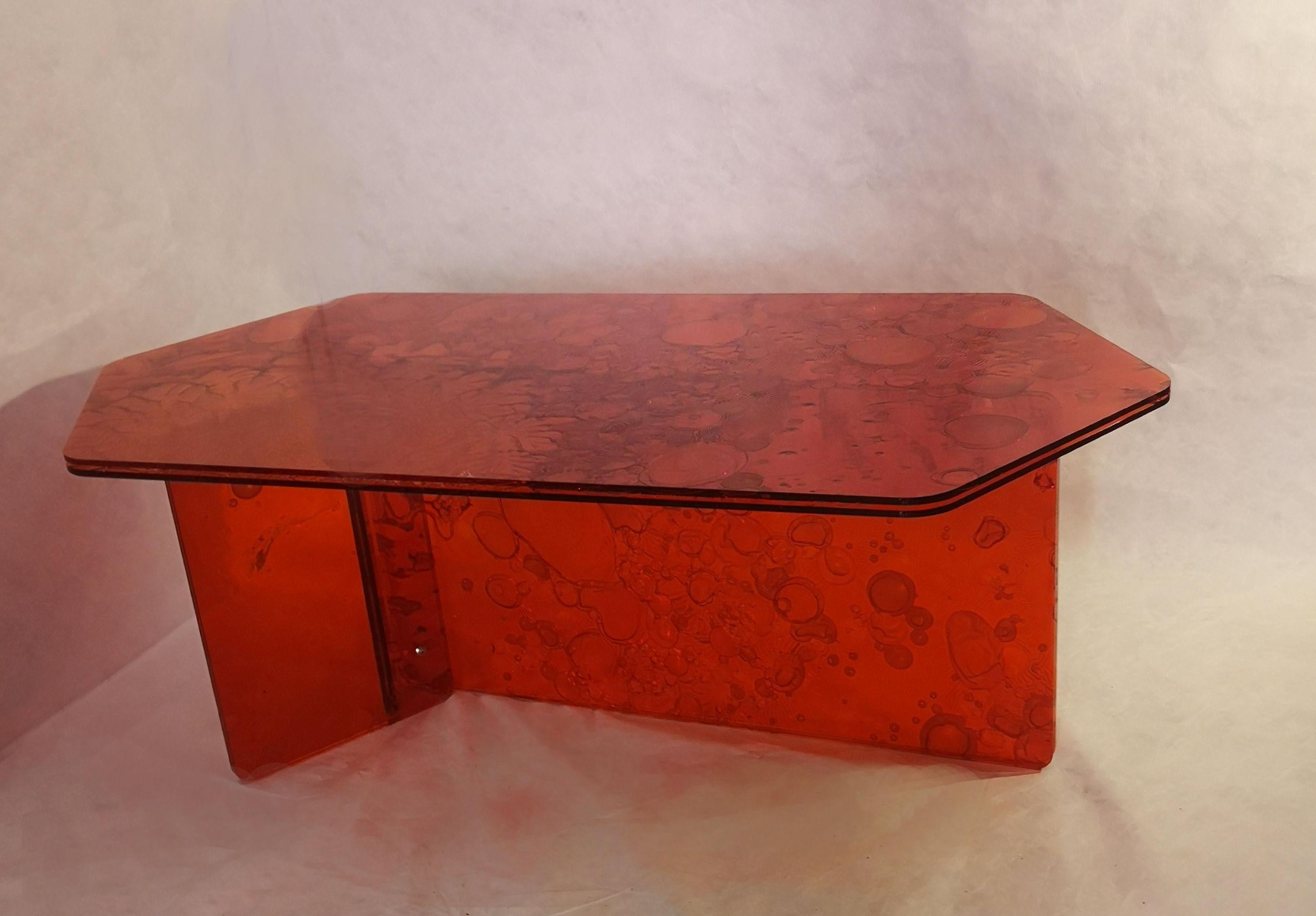Sketch Coffee Table Made in Acrylic Red Design Roberto Giacomucci in 2022 For Sale 1