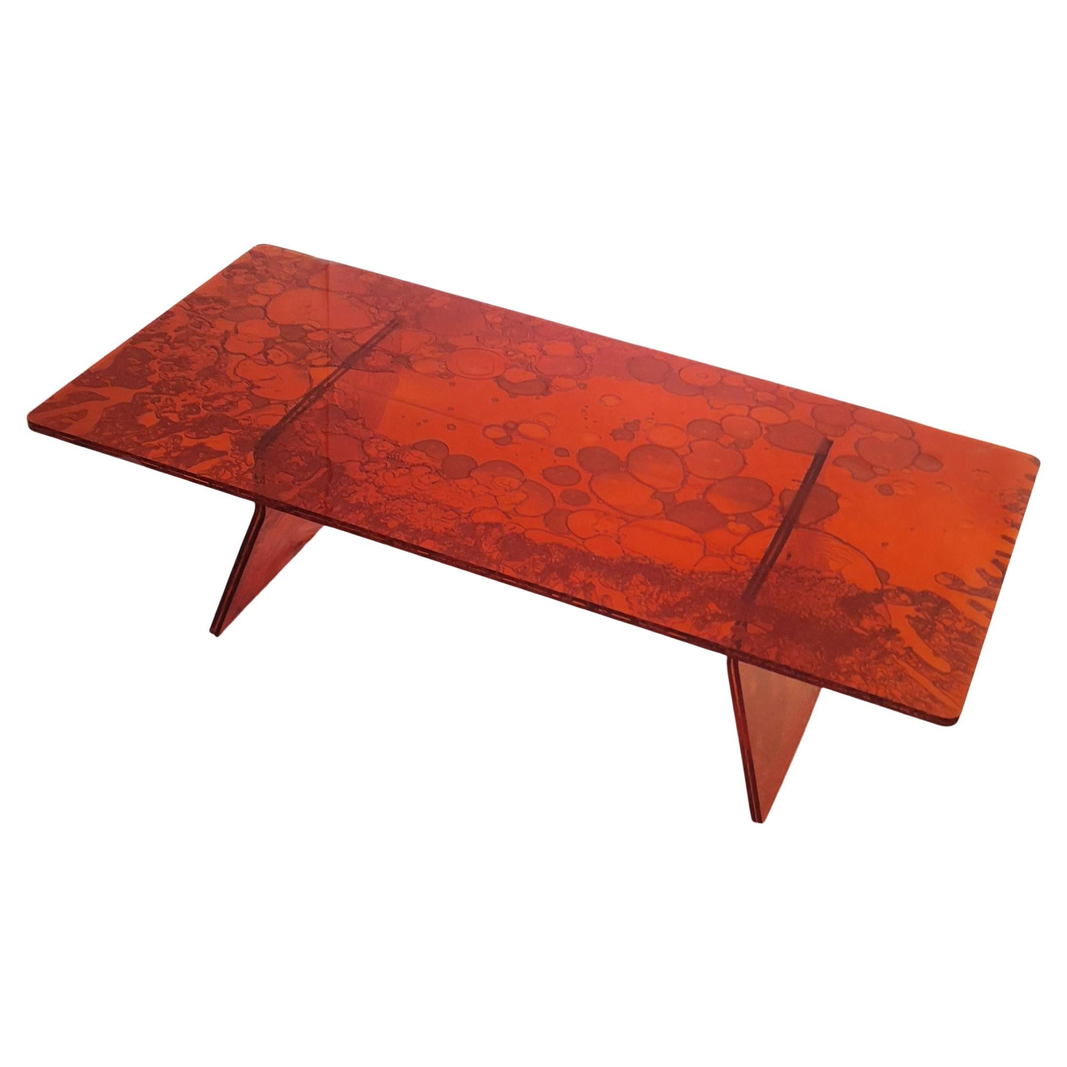 Sketch Coffee Table Made in Acrylic Red Design Roberto Giacomucci in 2022 For Sale