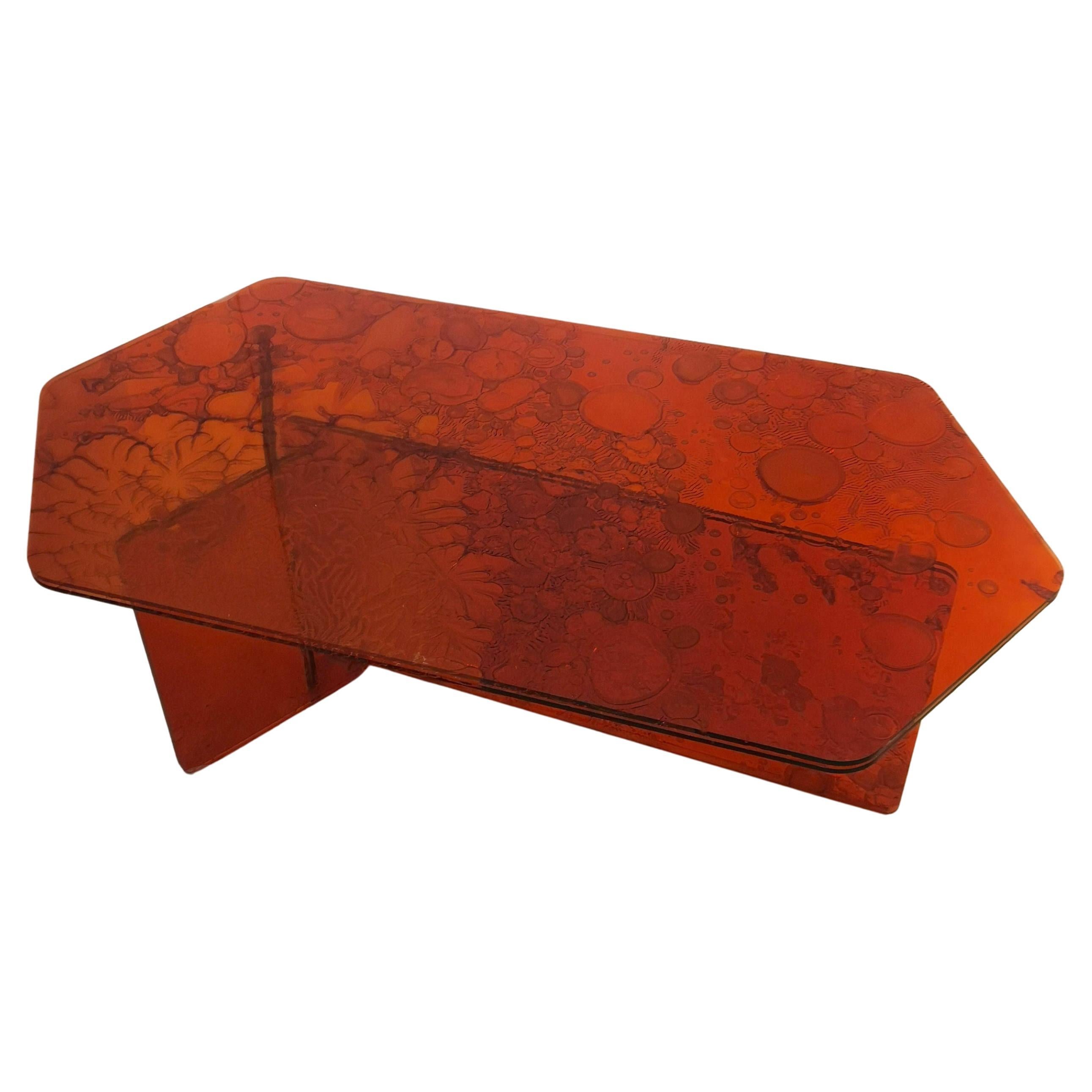 Sketch Coffee Table Made in Acrylic Red Design Roberto Giacomucci in 2022 For Sale