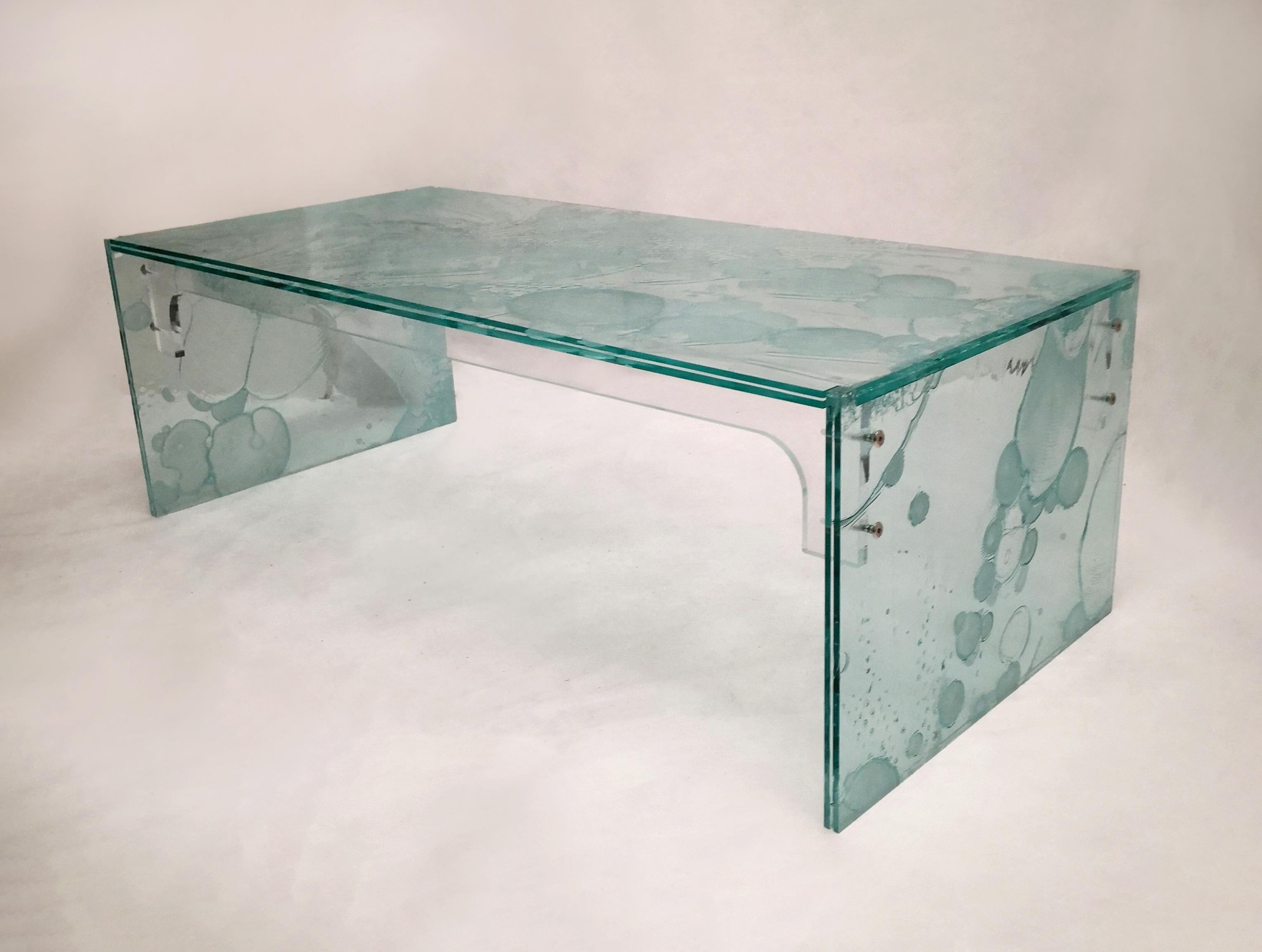 green acrylic coffee table