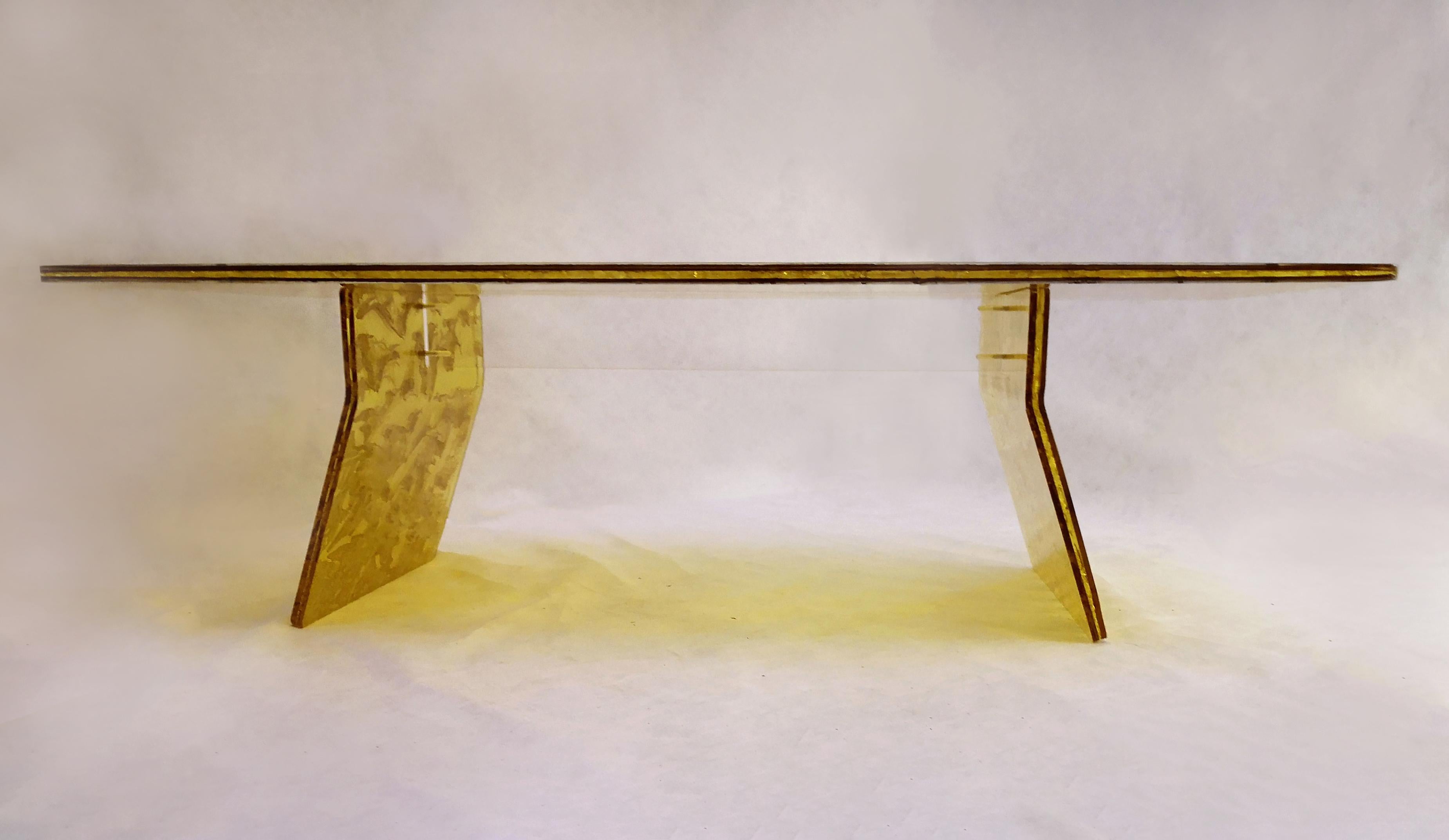 Sketch Coffee Table Made in Acrylic Yellow Design Roberto Giacomucci in 2022 For Sale 1
