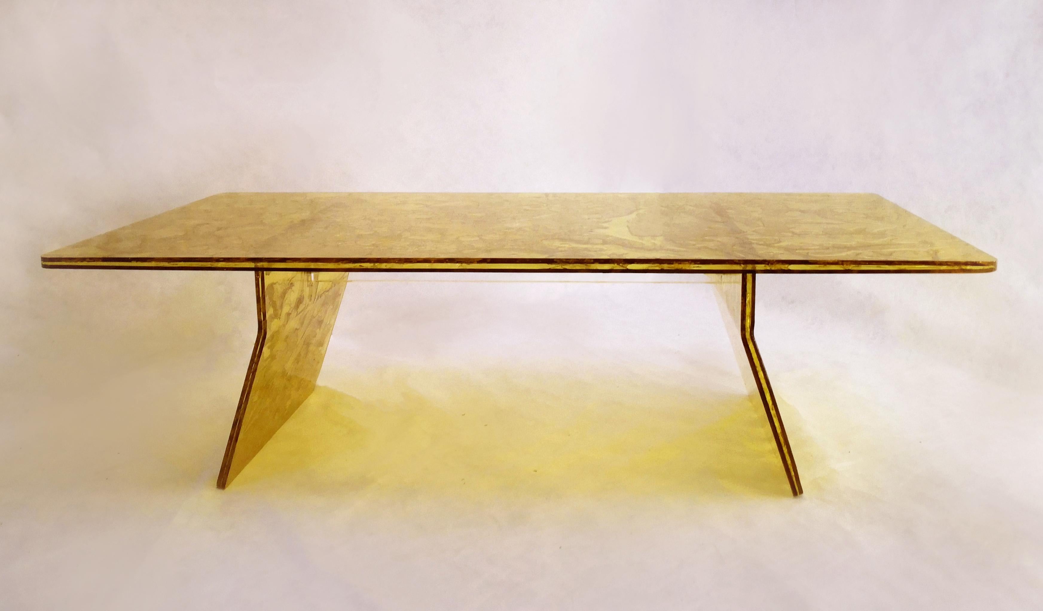 Sketch Coffee Table Made in Acrylic Yellow Design Roberto Giacomucci in 2022 For Sale 2