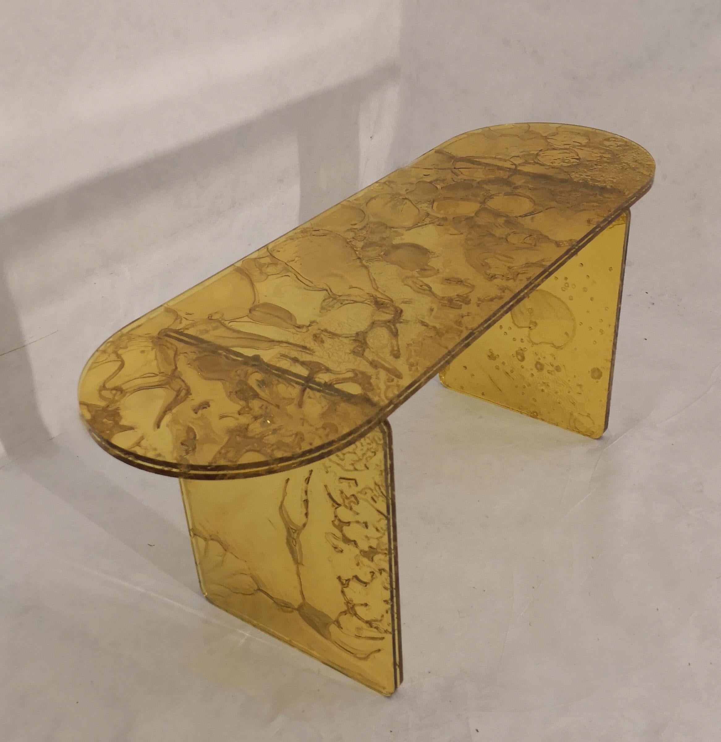 Italian Sketch Coffee Table Made in Acrylic yellow Design Roberto Giacomucci in 2023 For Sale