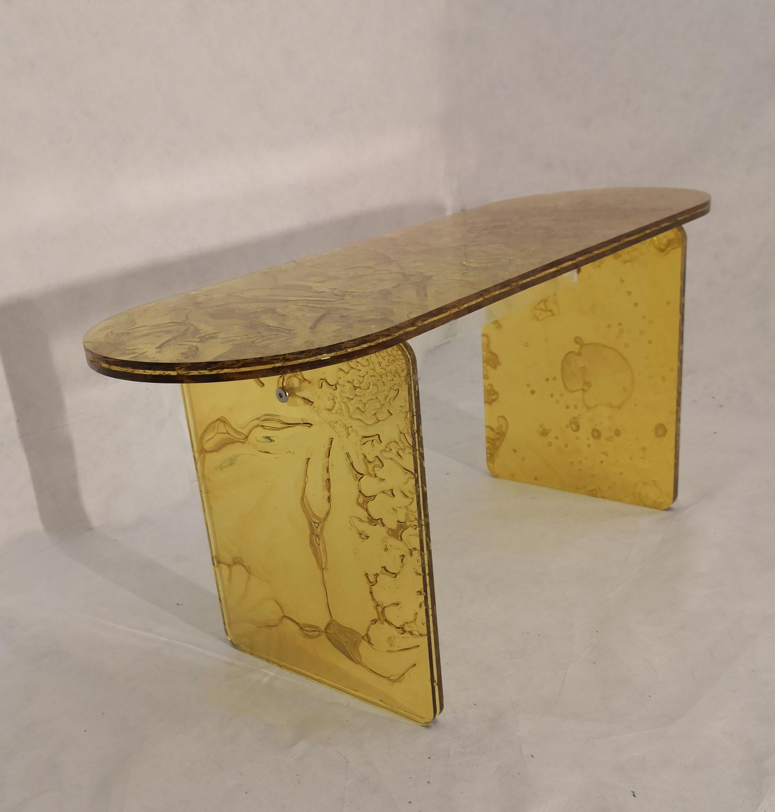 Sketch Coffee Table Made in Acrylic yellow Design Roberto Giacomucci in 2023 For Sale 1