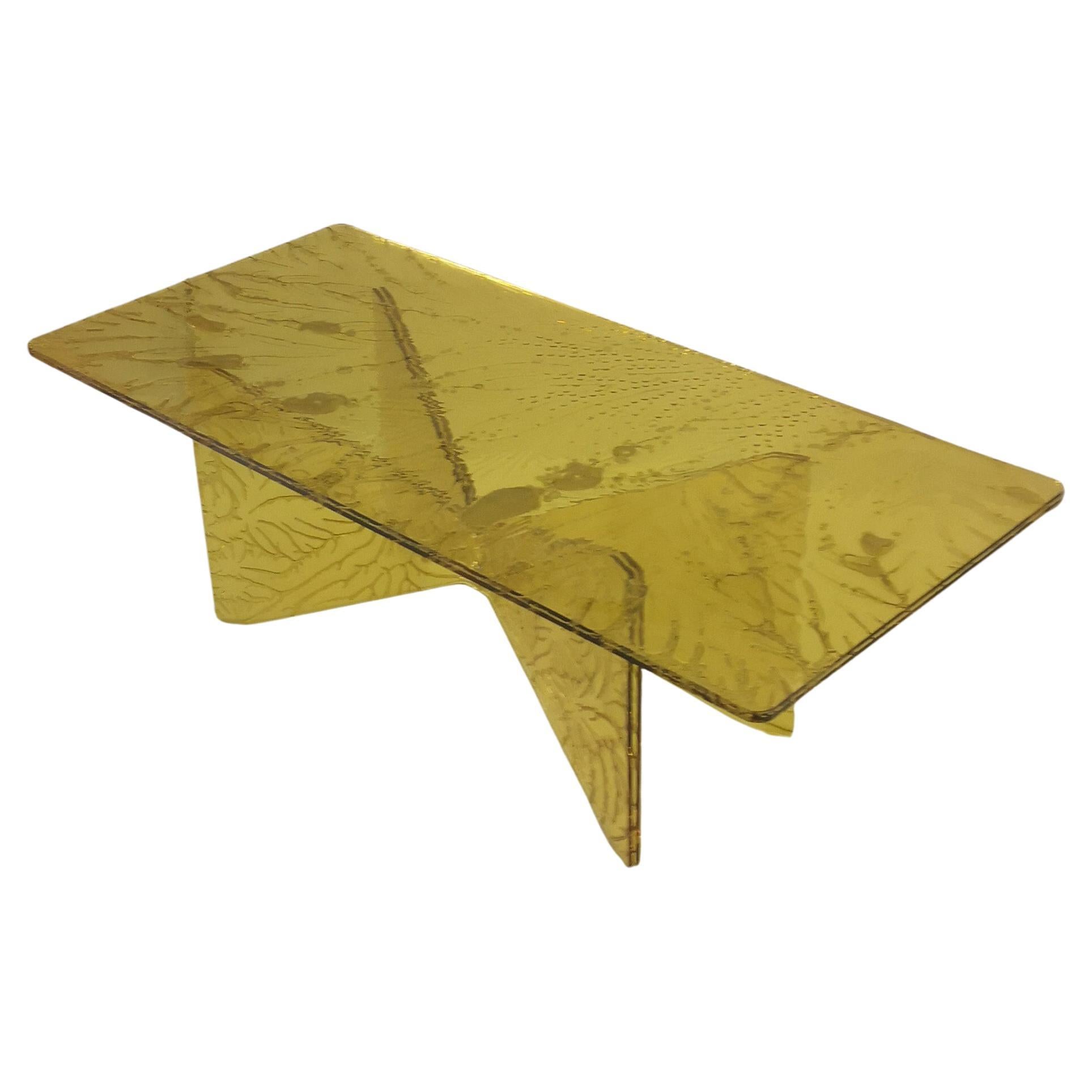 Sketch Coffee Table Made in Acrylic yellow Design Roberto Giacomucci in 2023