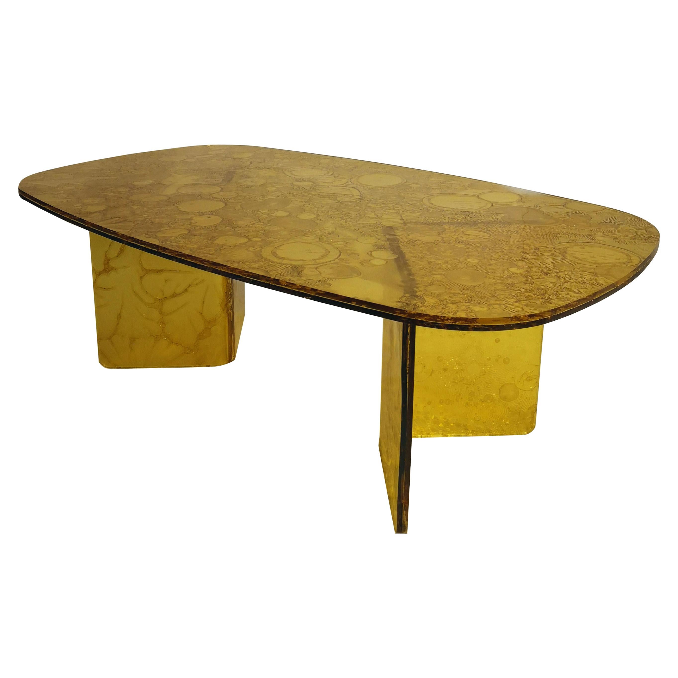 Sketch Coffee Table Made of Yellow Acrylic Design Roberto Giacomucci in 2020