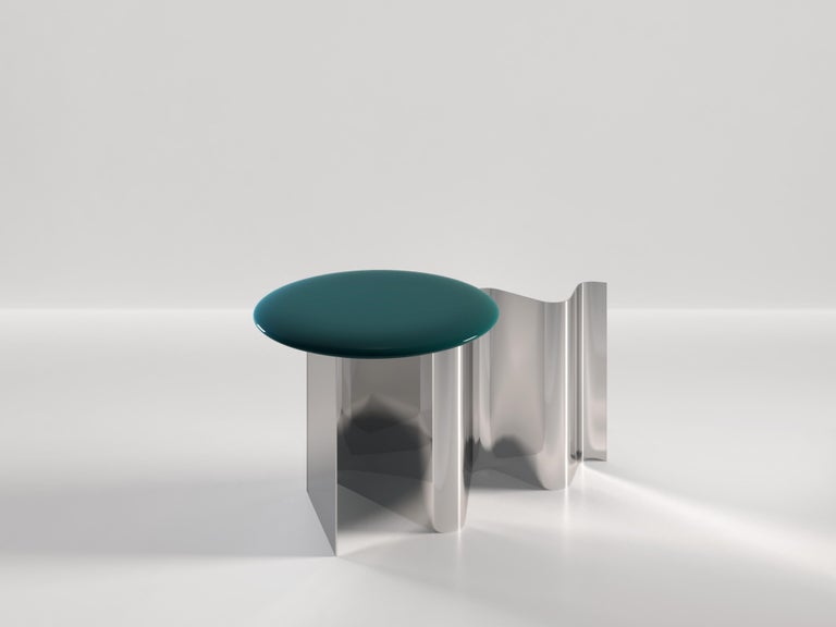 The sketch side table is an homage to the importance of sketching when designing: Where any line or unusual shape can lead you into a different direction or give you a new solution. One sketched line is extruded into a metal base and a circular top