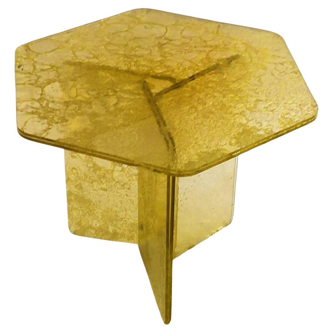 Sketch Hexagon Sidetable Made of Yellow Acrylic Des, Roberto Giacomucci in 2020 For Sale