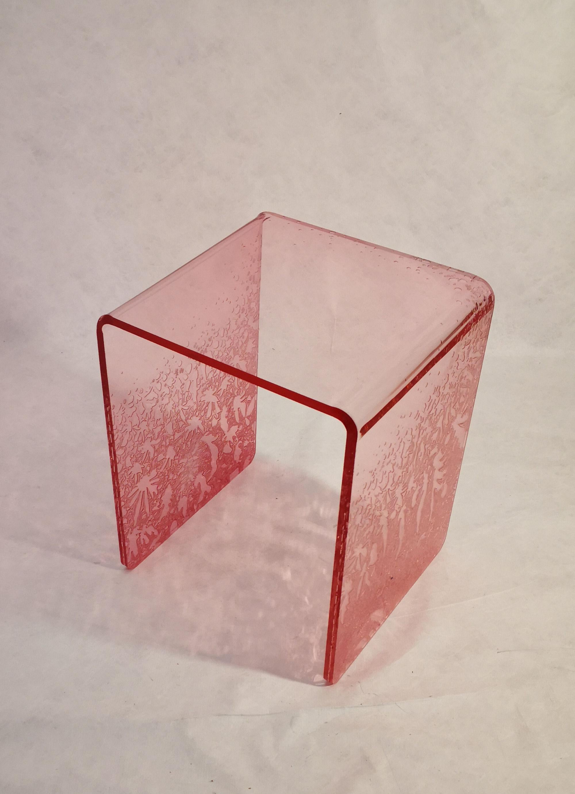 pink acrylic end table