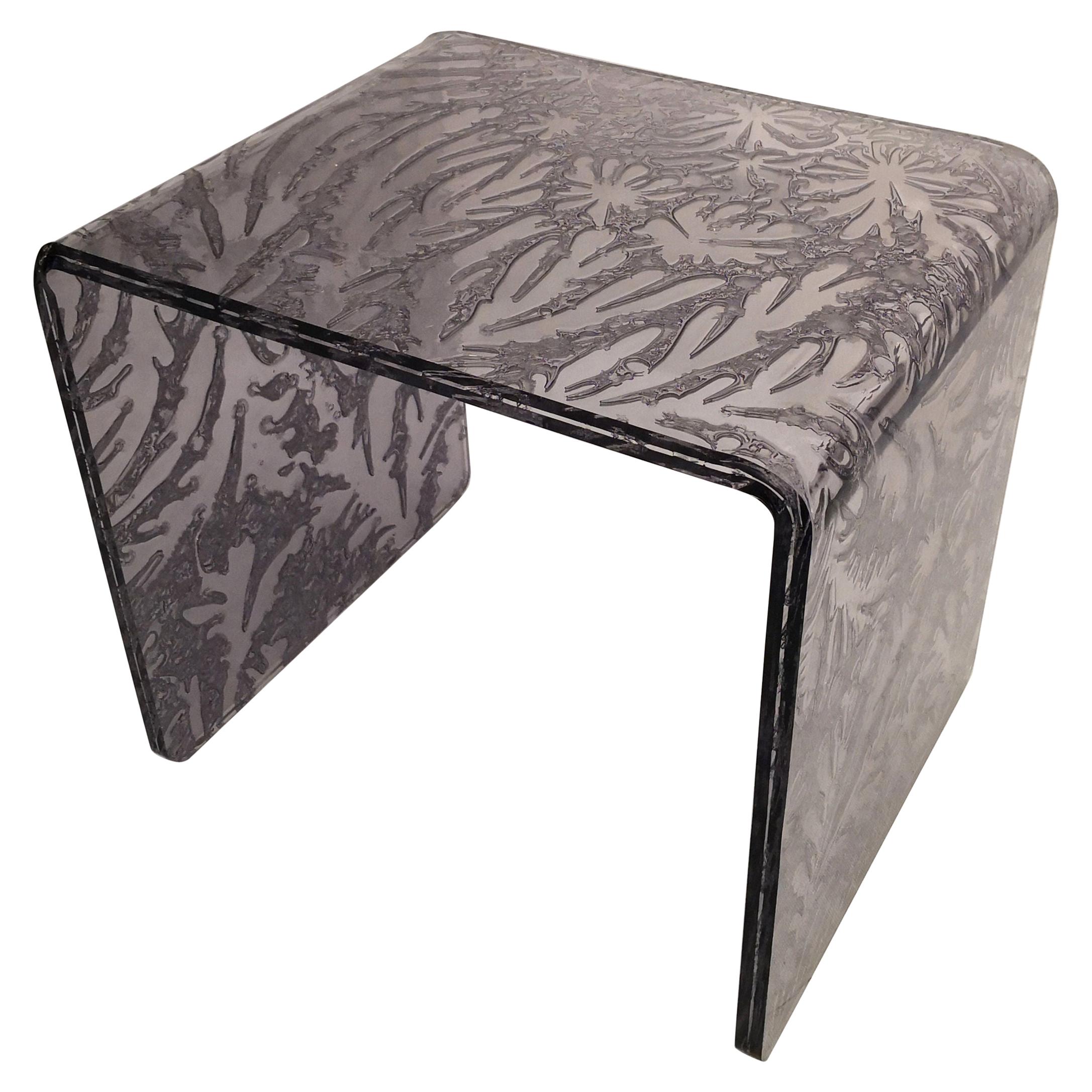 Sketch Mini Ponte Side Table Made of Grey Acrylic Design Roberto Giacomucci 2020
