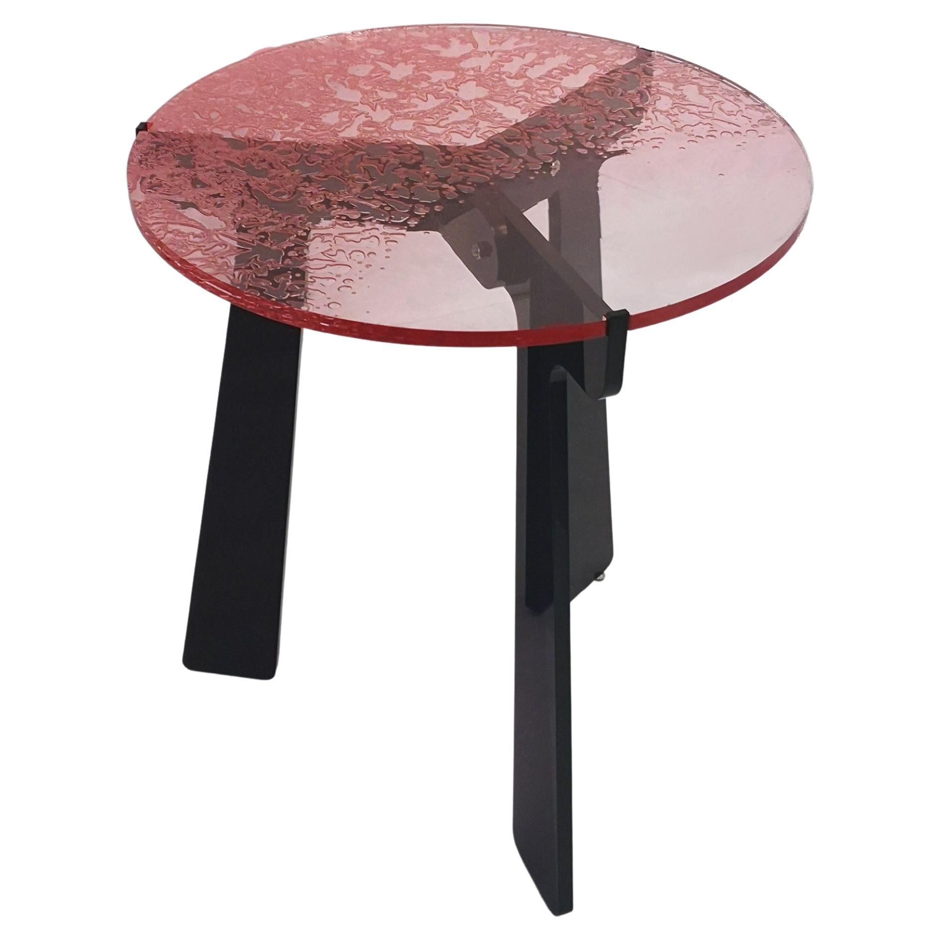 Mini table d'appoint croquis en acrylique rose, Roberto Giacomucci, 2021