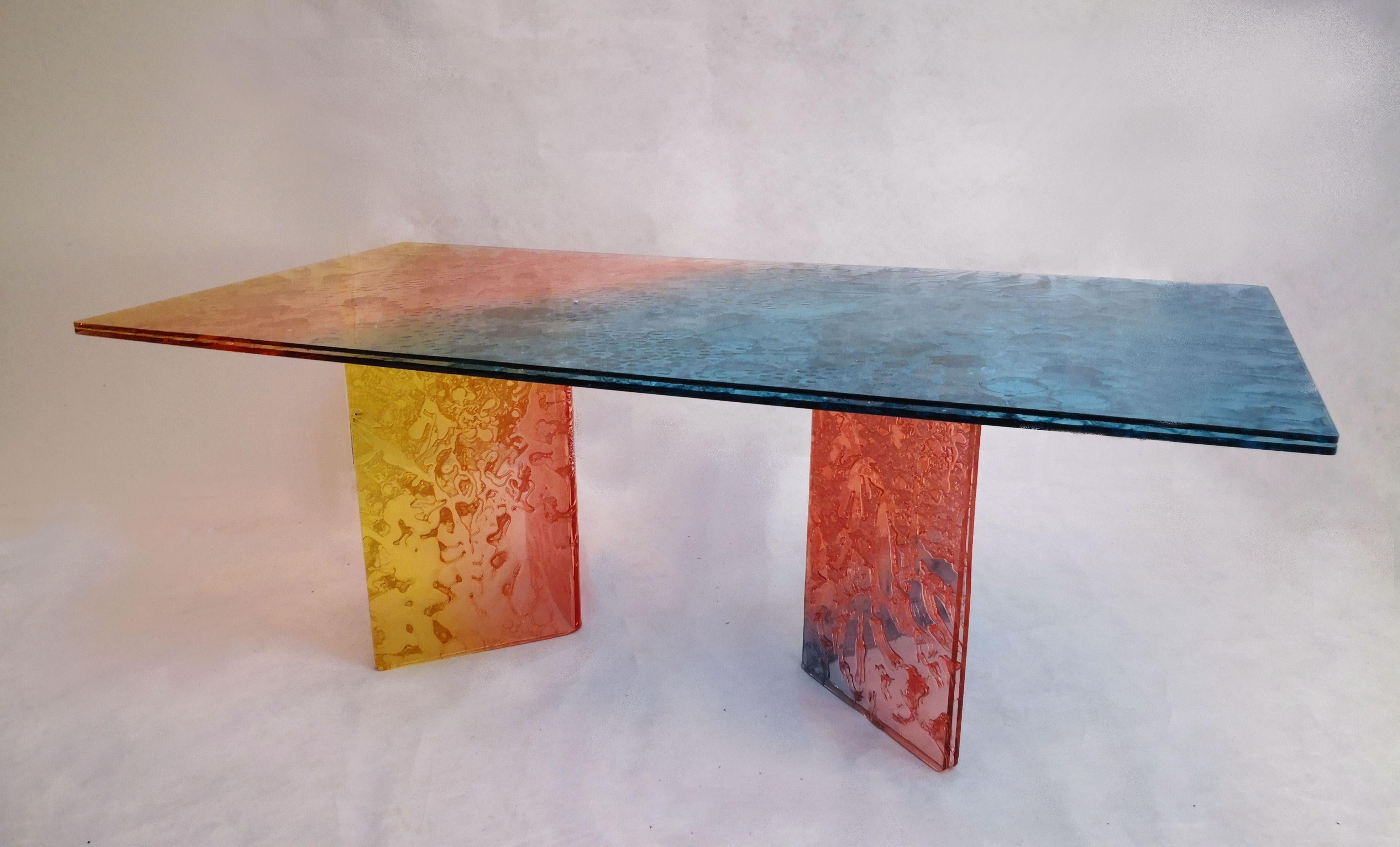 Machine-Made Sketch Multicolor Coffee Table Made in Acrylic Design Roberto Giacomucci in 2022 For Sale
