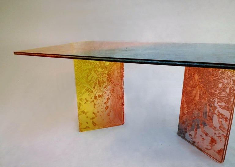 Sketch Multicolor Coffee Table Made in Acrylic Design Roberto