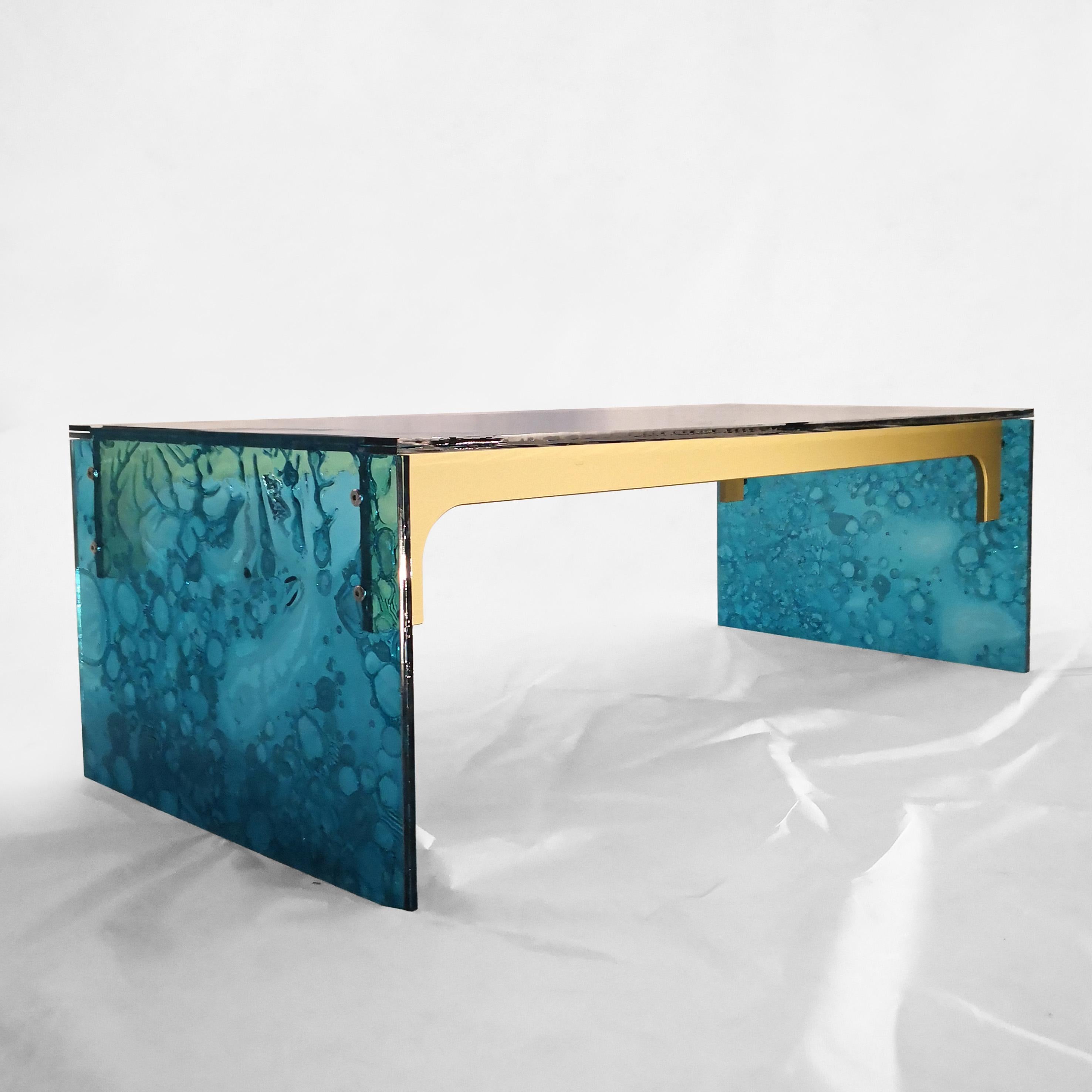 Moderne Table basse Quadro faite d'acrylique vert Des, Roberto Giacomucci en 2020 en vente