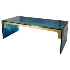 Table basse Quadro faite d'acrylique vert Des, Roberto Giacomucci en 2020