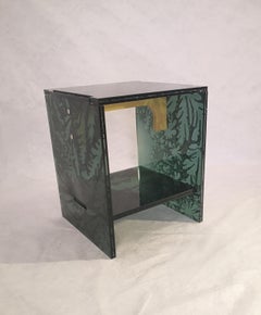 Sketch Quadro Side Table 2 Made Green Moss Acrylic D. Roberto Giacomucci in 2020
