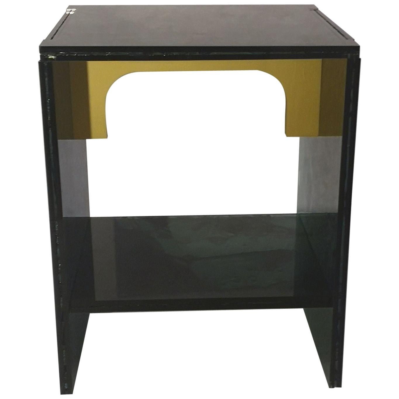 Sketch Quadro Side Table 2 Made Green Moss Acrylic D. Roberto Giacomucci in 2020