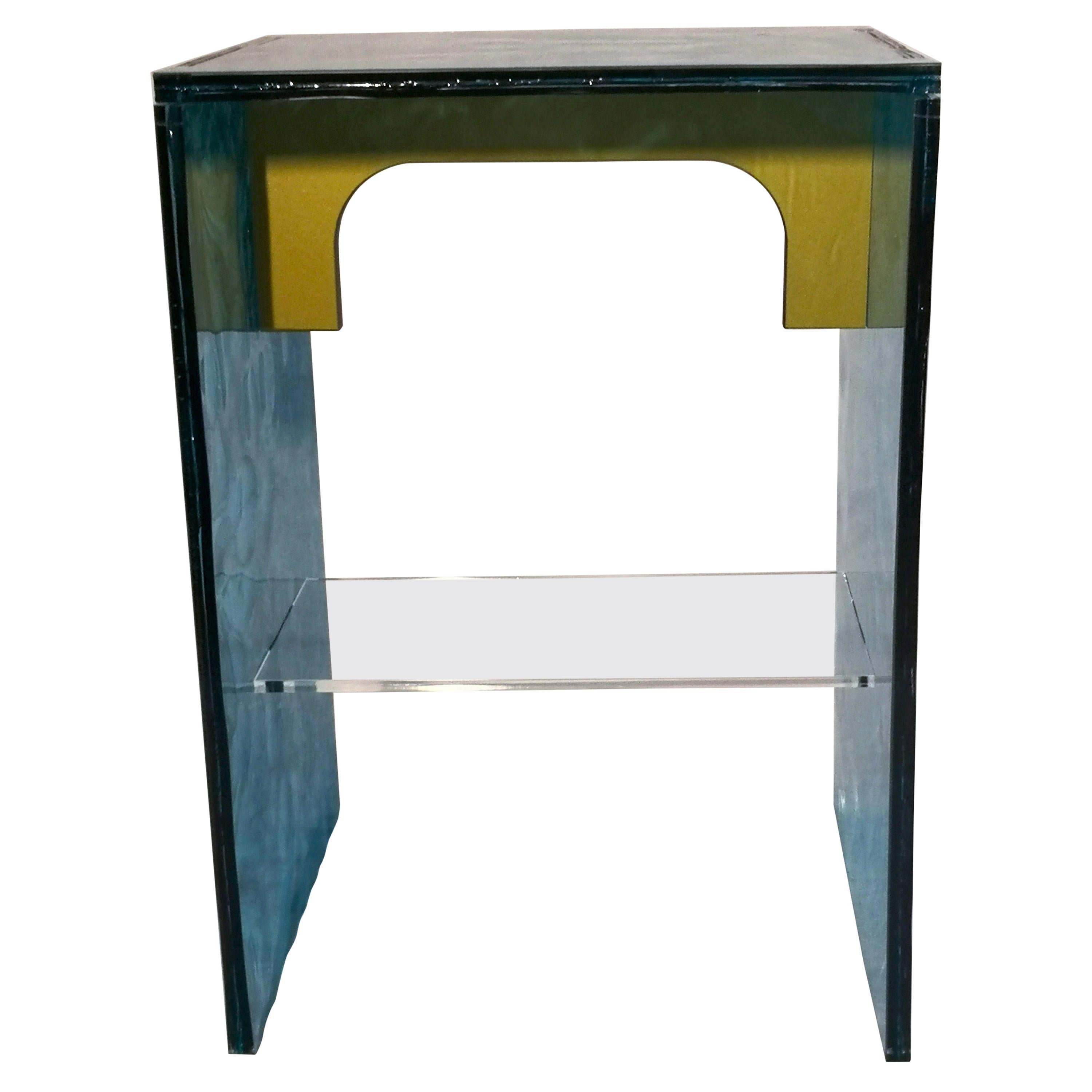 Sketch Quadro Side Table 2 Made of Green Acrylic Des. Roberto Giacomucci in 2020