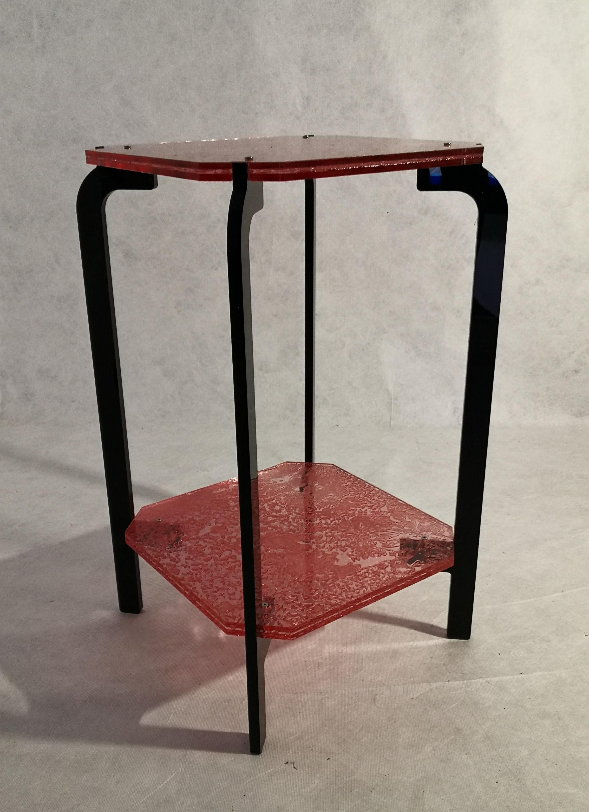 Italian Sketch Side Table Made of Acrylic Design Roberto Giacomucci, 2022 For Sale