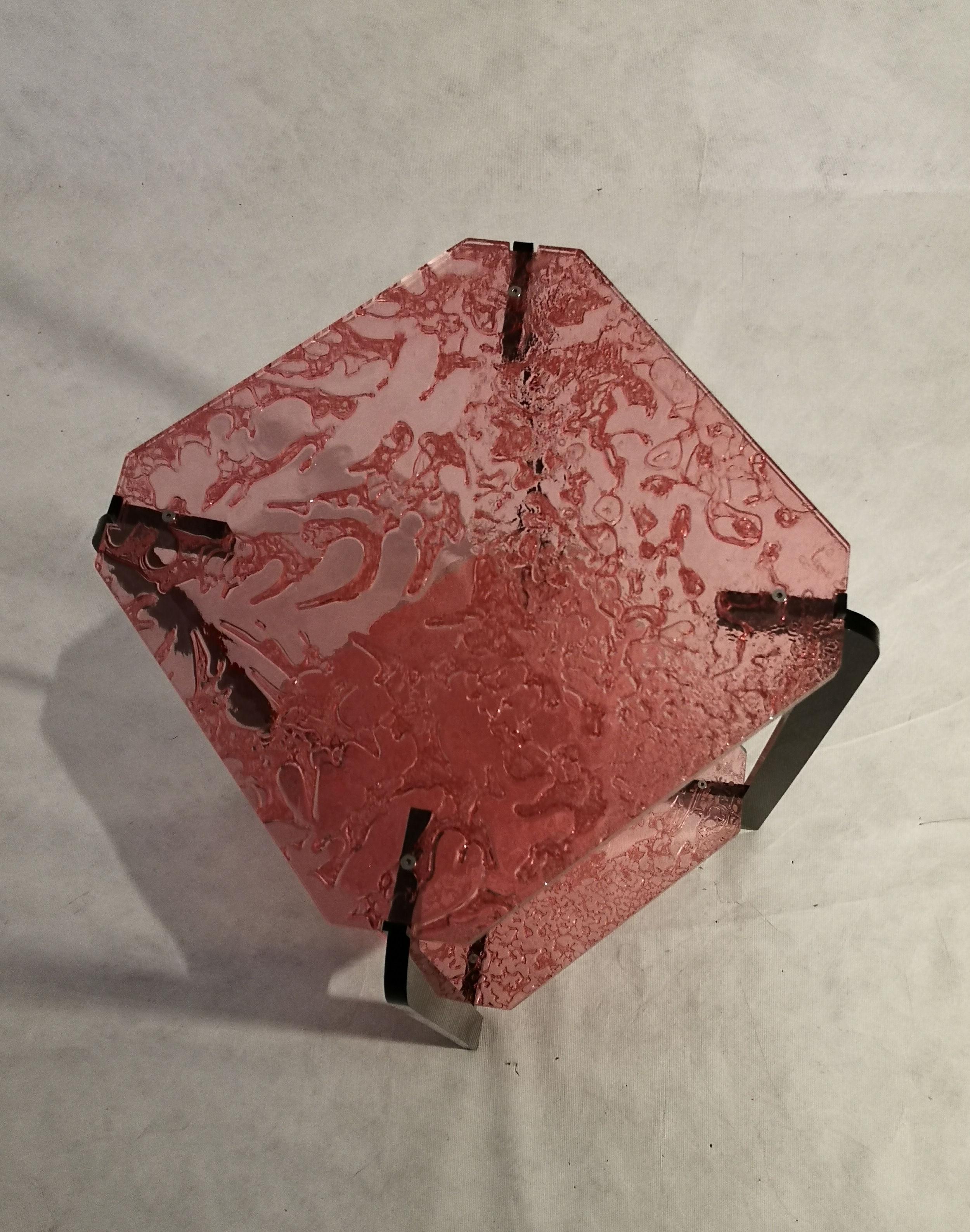 Machine-Made Sketch Side Table Made of Acrylic Design Roberto Giacomucci, 2022 For Sale