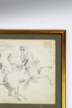 Sketchbook Page Academic Drawing Centaur being Abducted France 1910