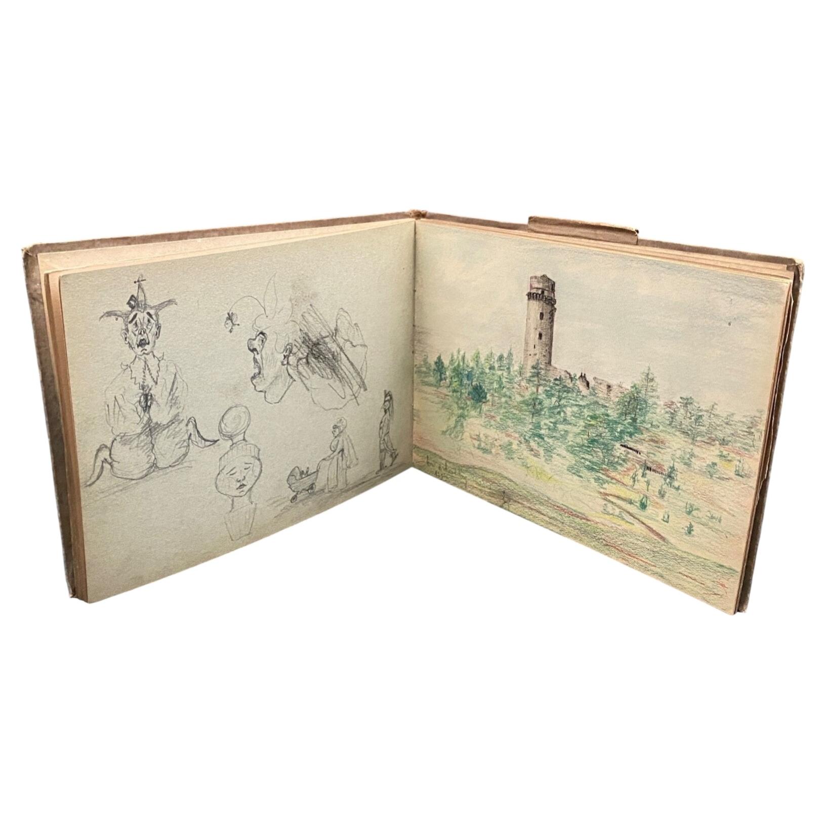 Sketchbook with Drawings and Croquis – 20th Century – Caricatures, Portraits