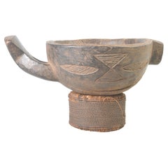 Skeuomorphic Cameroon Grassfields Serving Bowl with Incised Designs
