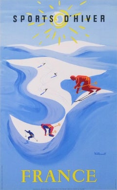 Ski France Sport D’Hiver Original Vintage Poster