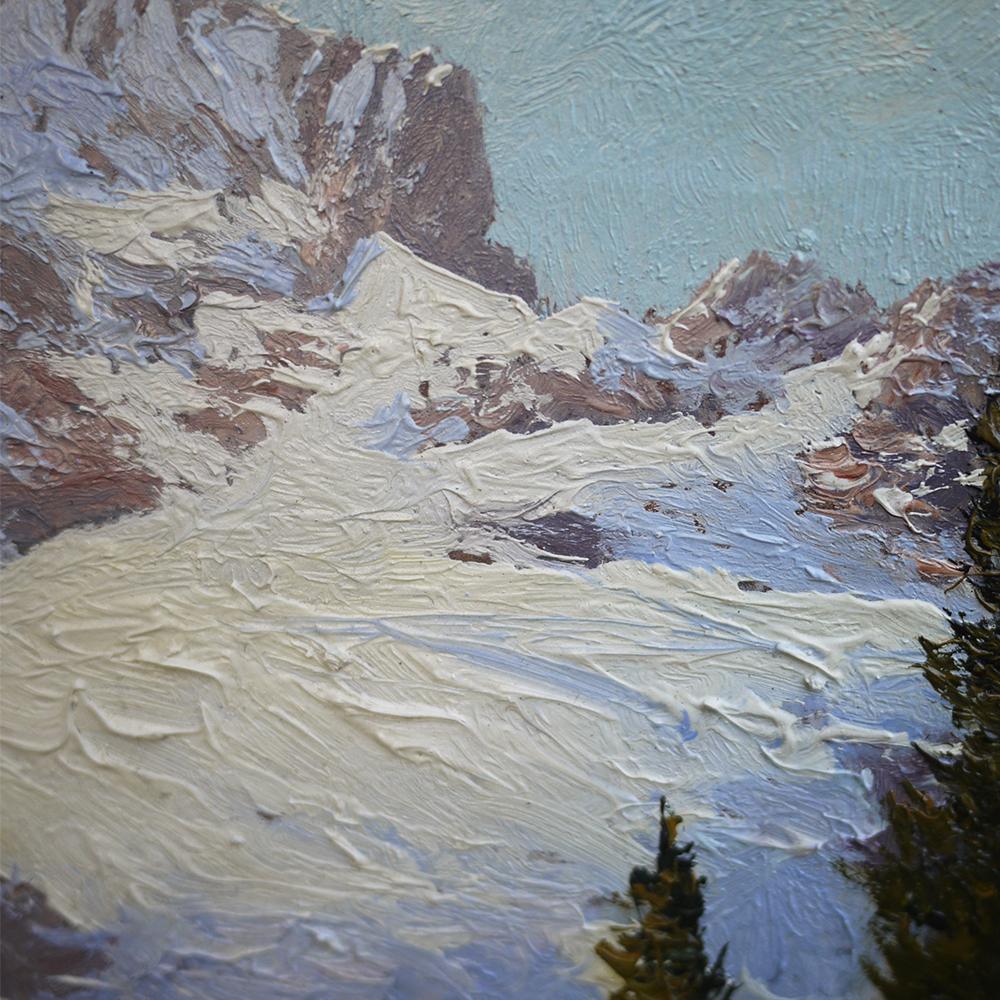 ski oil painting