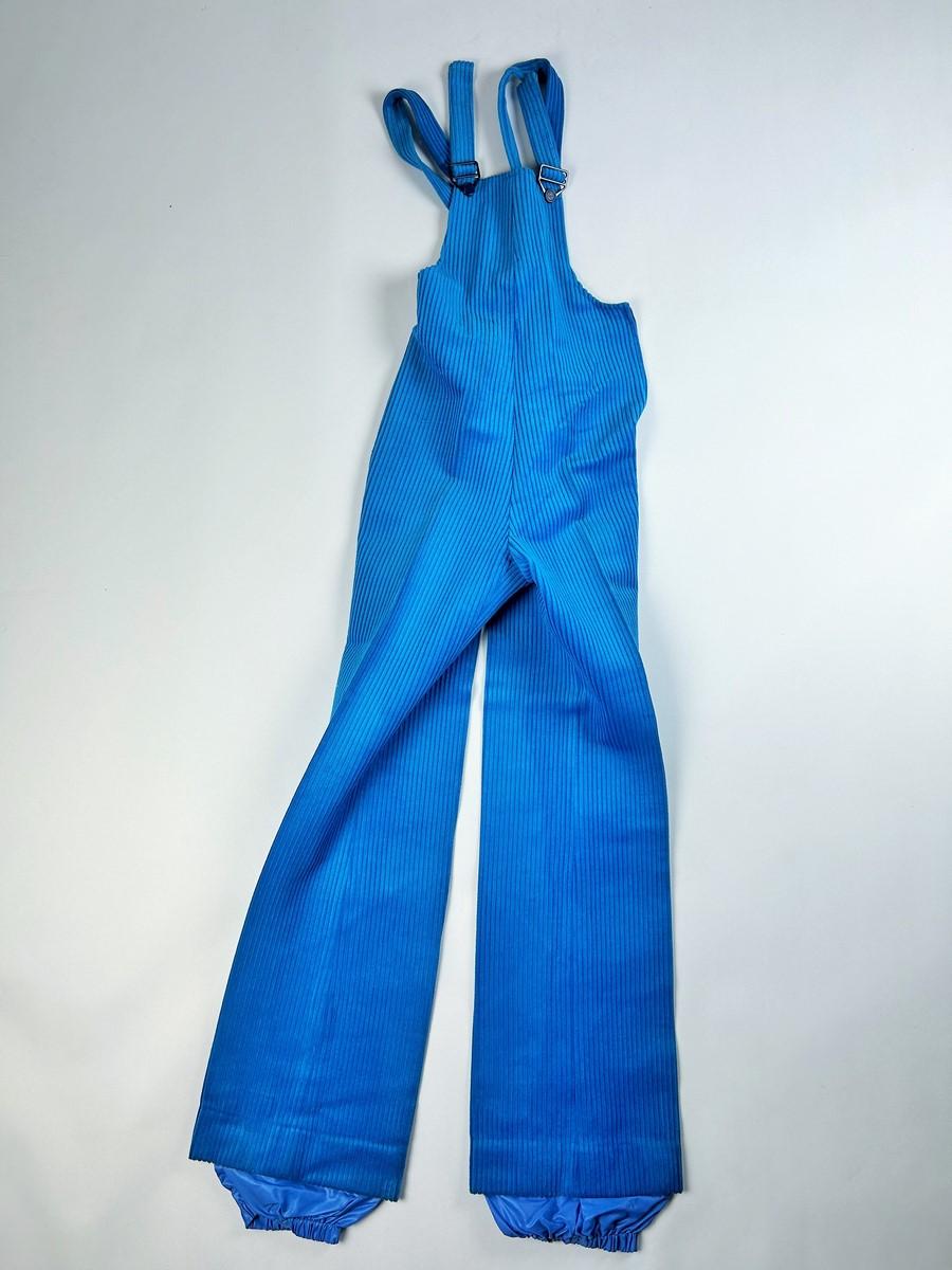 Ski overalls in blue corduroy by Jantzen Circa 1975 For Sale 8