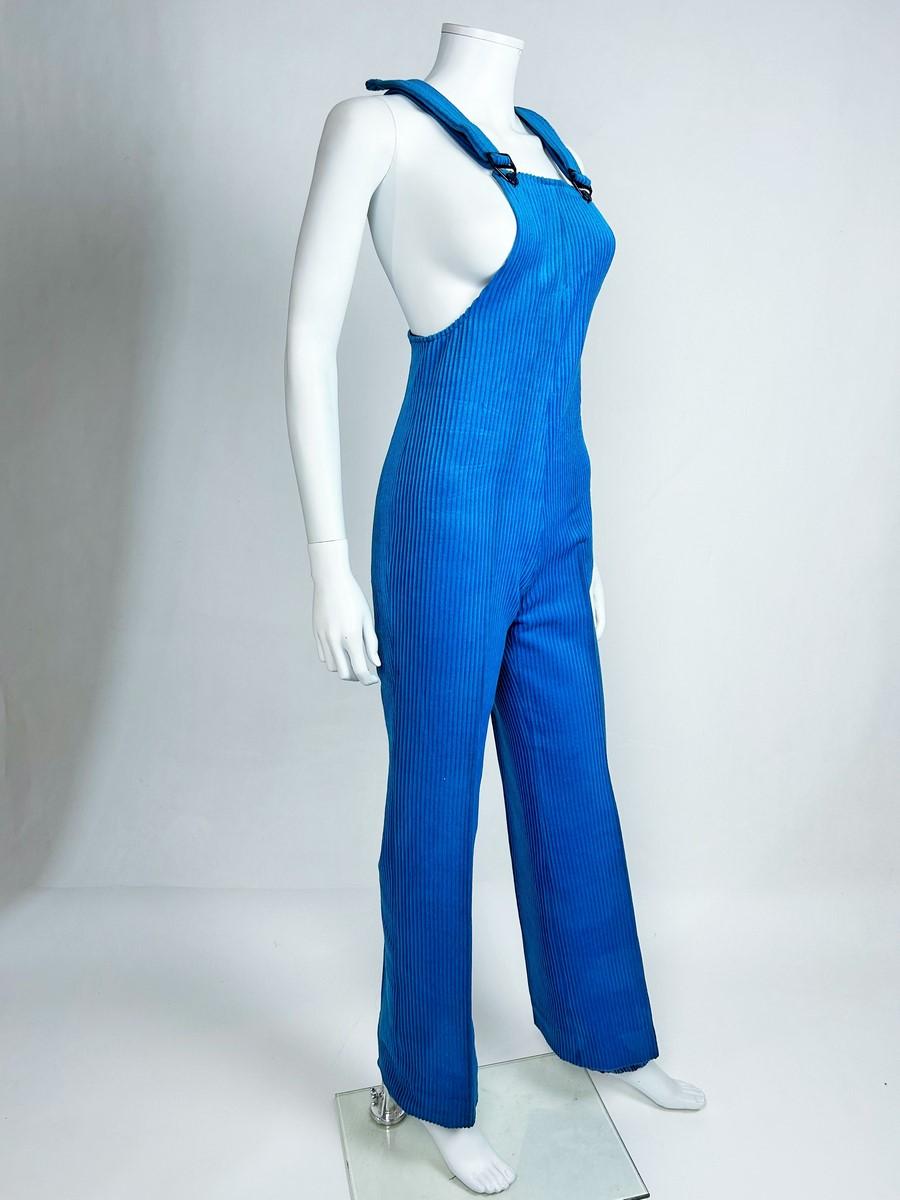 Tuta da sci in velluto blu elasticizzato di Jantzen Circa 1975 in vendita 5