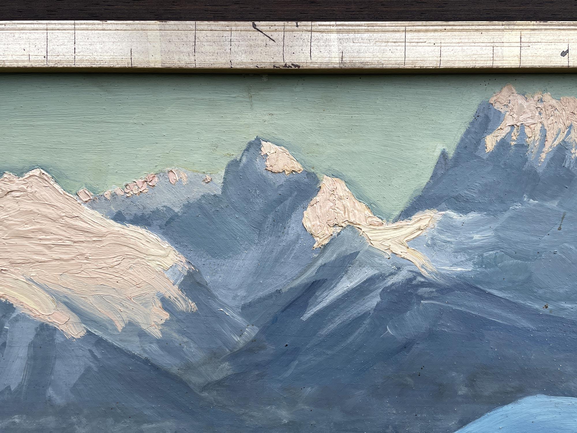 Ski Painting “Last Light” oil on canvas by Lothar Bader –  1942 1