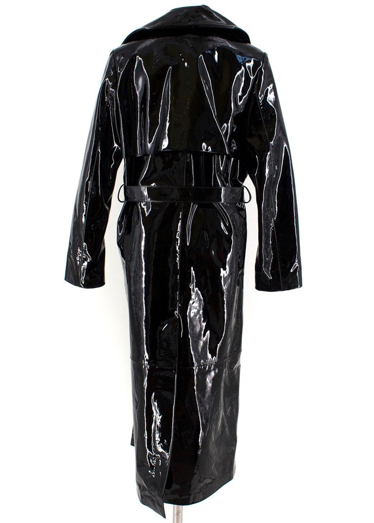 Skiim Karla Black Patent Leather Trench Coat - New Season For Sale at ...