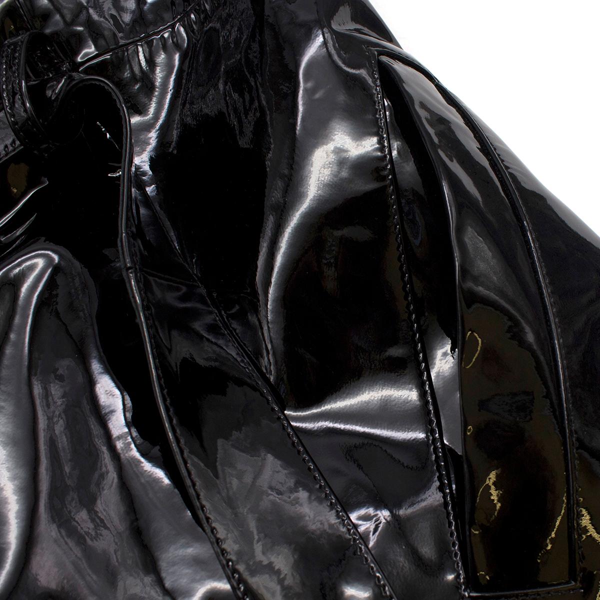 Women's Skiim Karla Black Patent Leather Trench Coat - New Season Size 38 For Sale