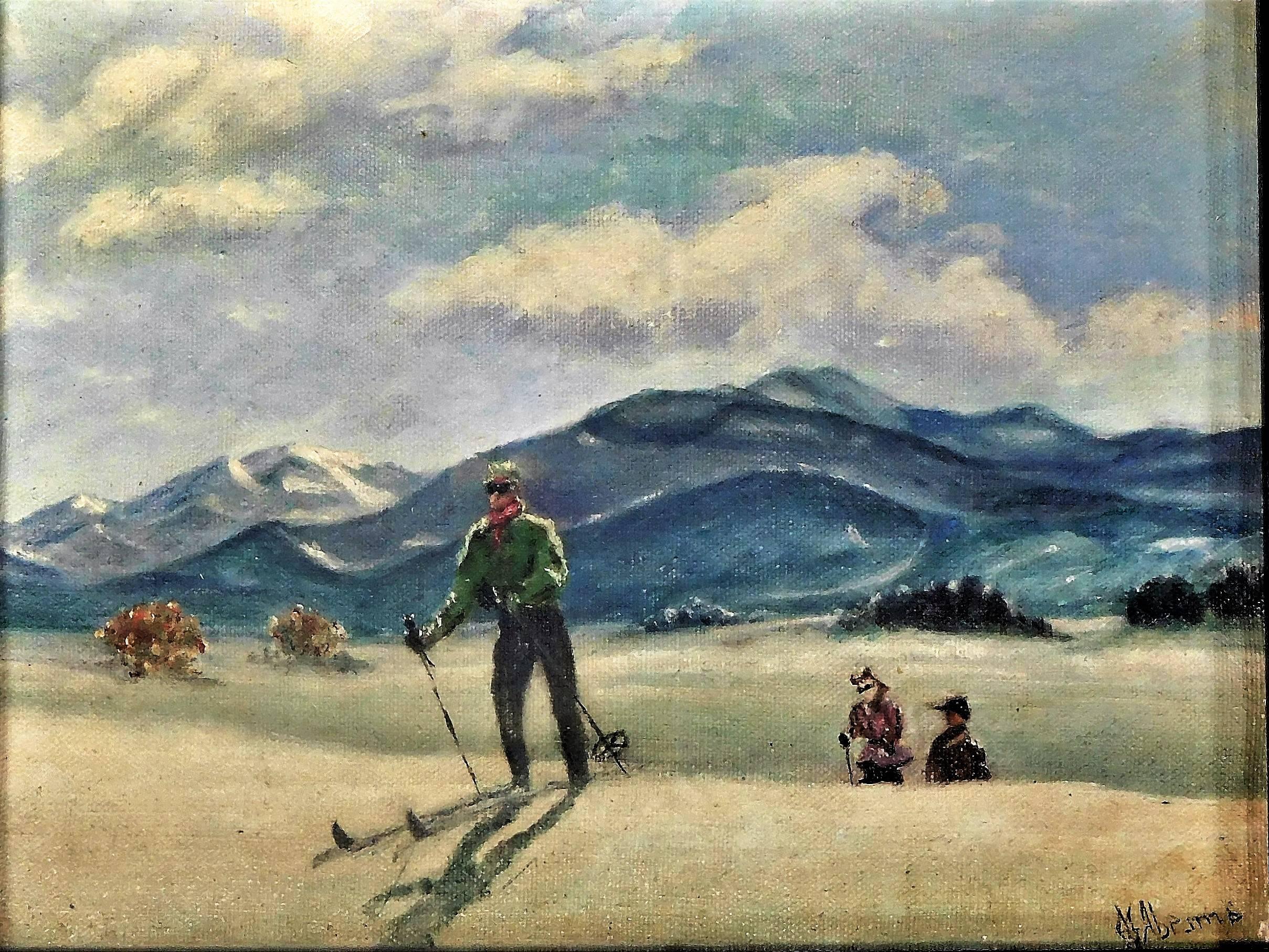 ski oil painting